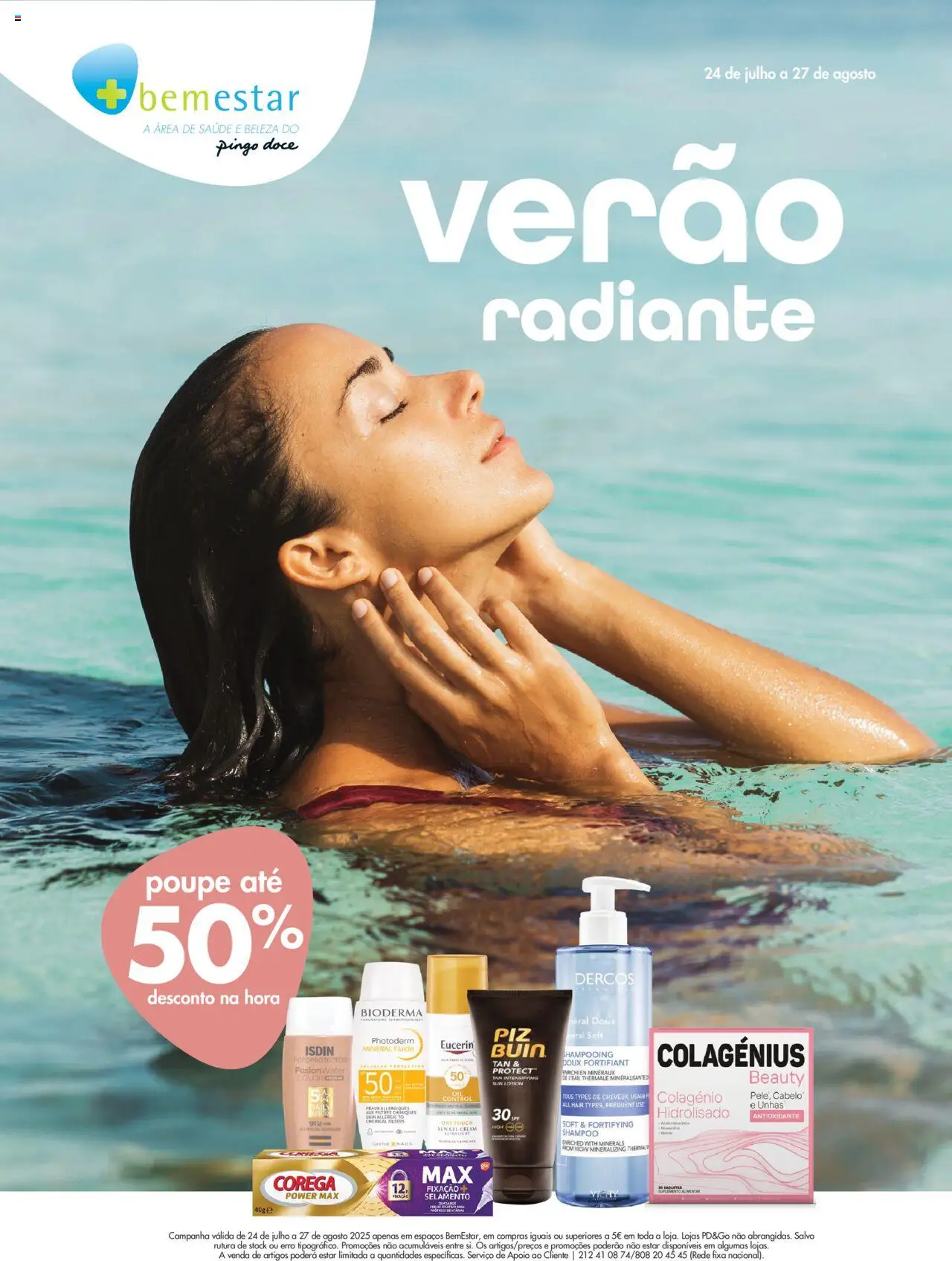 Pingo Doce - Folheto Bem Estar Verão Açores │ válido de 24.07.2025 | Página: 1 | Produtos: Shampoo