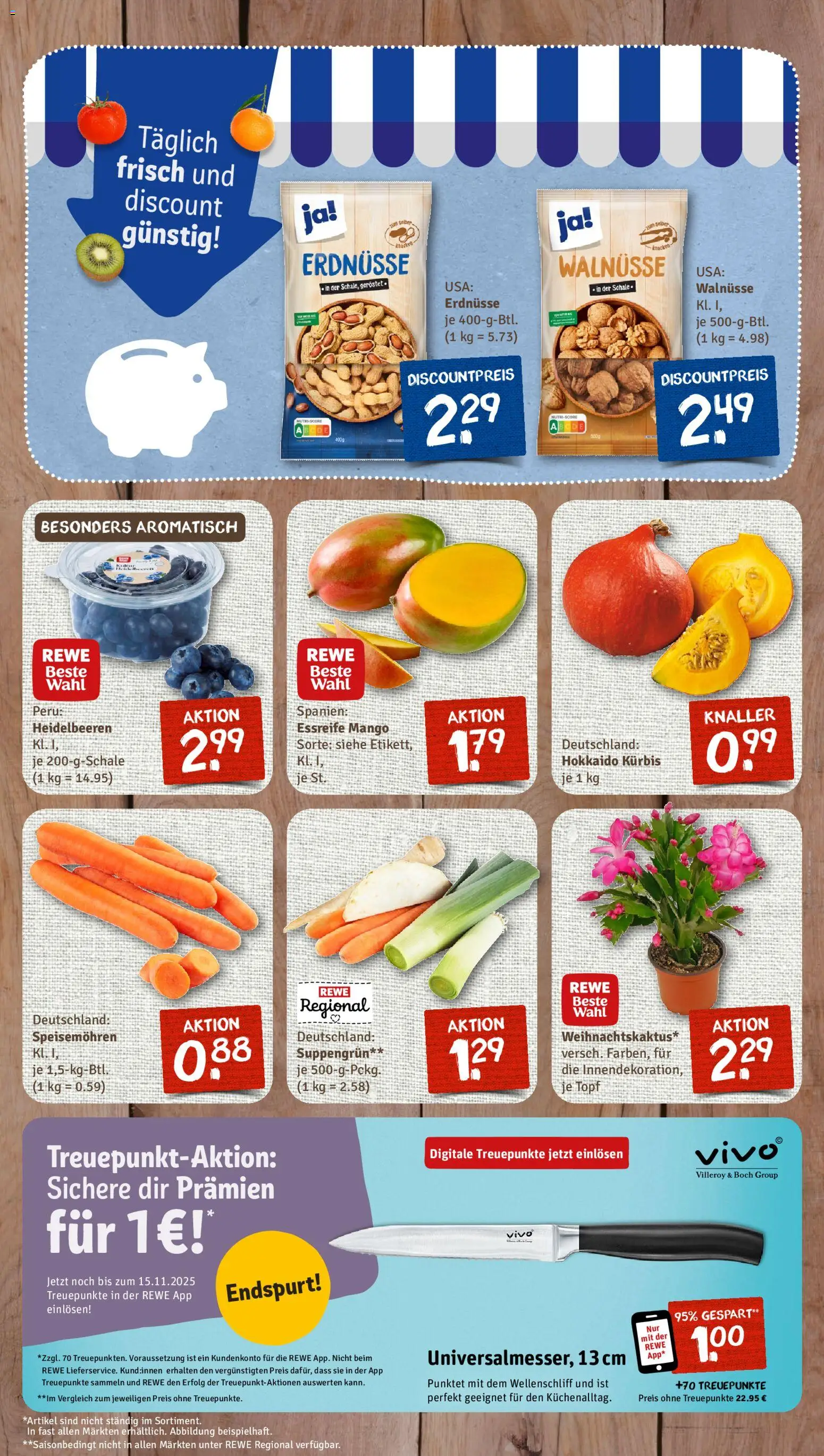 Nahkauf Prospekt – gültig ab 26.10.2025 | Seite: 3 | Produkte: Vivo, Walnüsse, Heidelbeeren, Kürbis