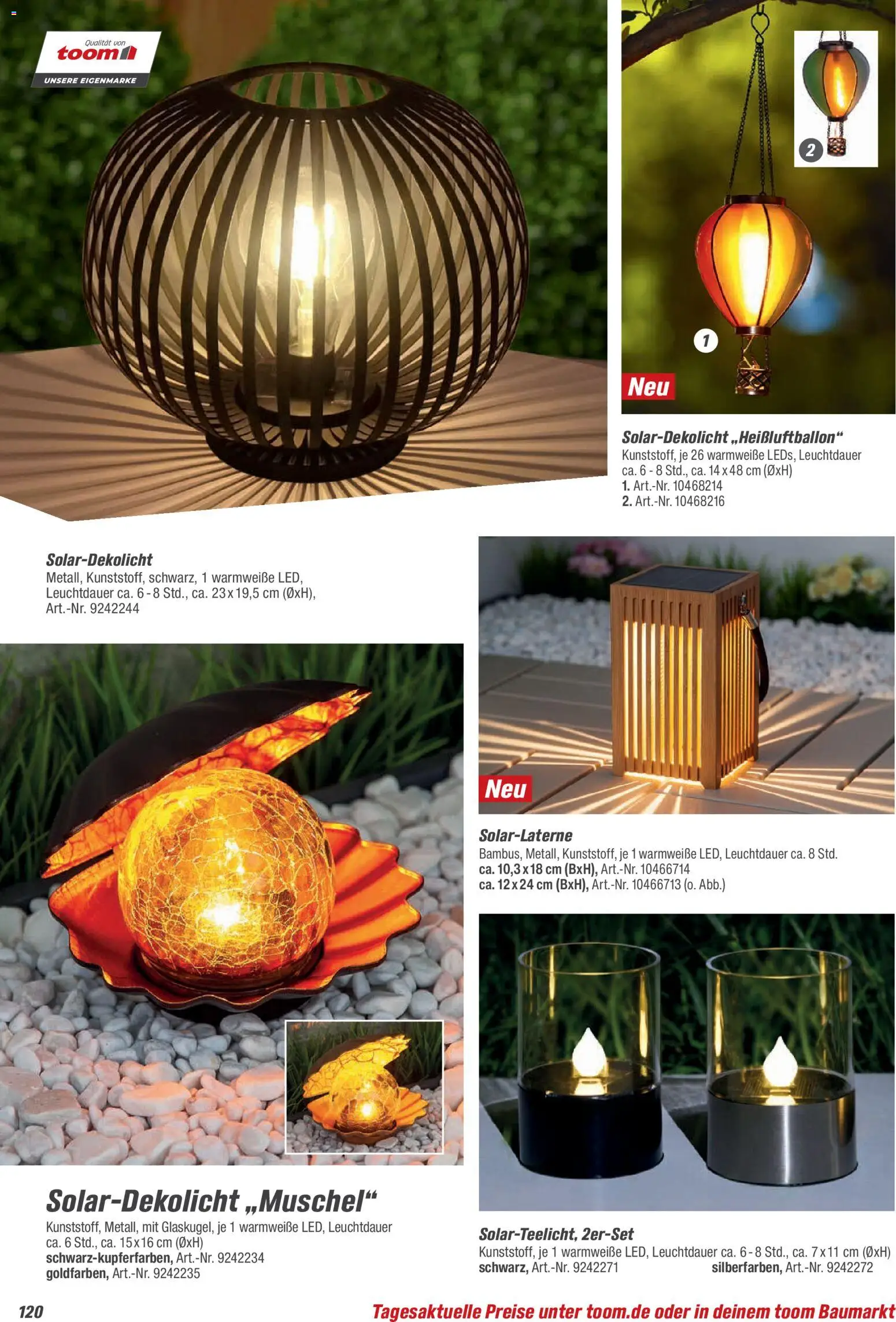 Toom Baumarkt  Gartenmöbel & Solar-Leuchten 2026 – gültig ab 01.01.2026 | Seite: 120