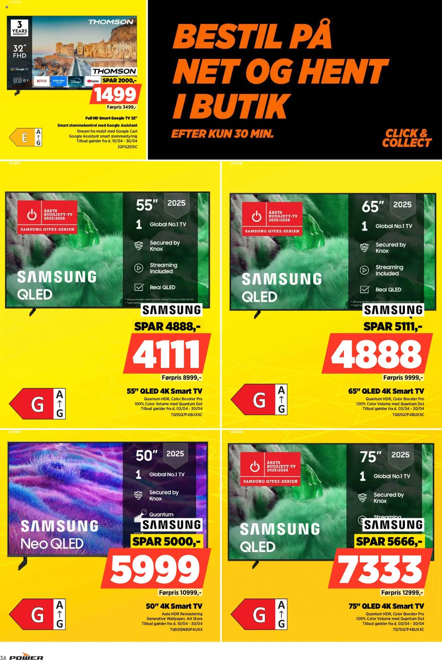 Power tilbudsavis – gyldig fra 17.04.2026 | Side: 34 | Produkter: Smart TV, TV, Video