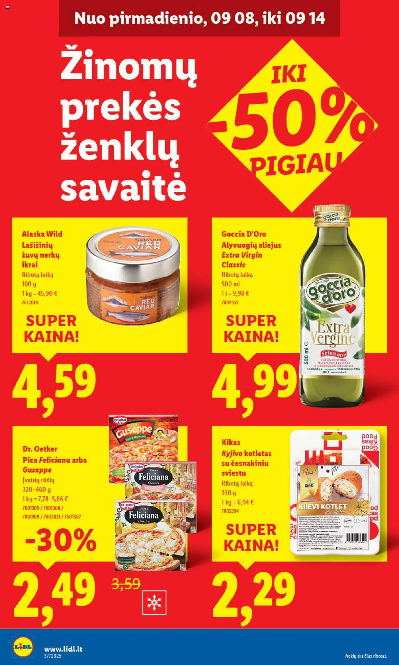LIDL akcijos nuo 11.09.2025 | Puslapis: 34 | Prekių: Aliejus, Pica, Ikrai