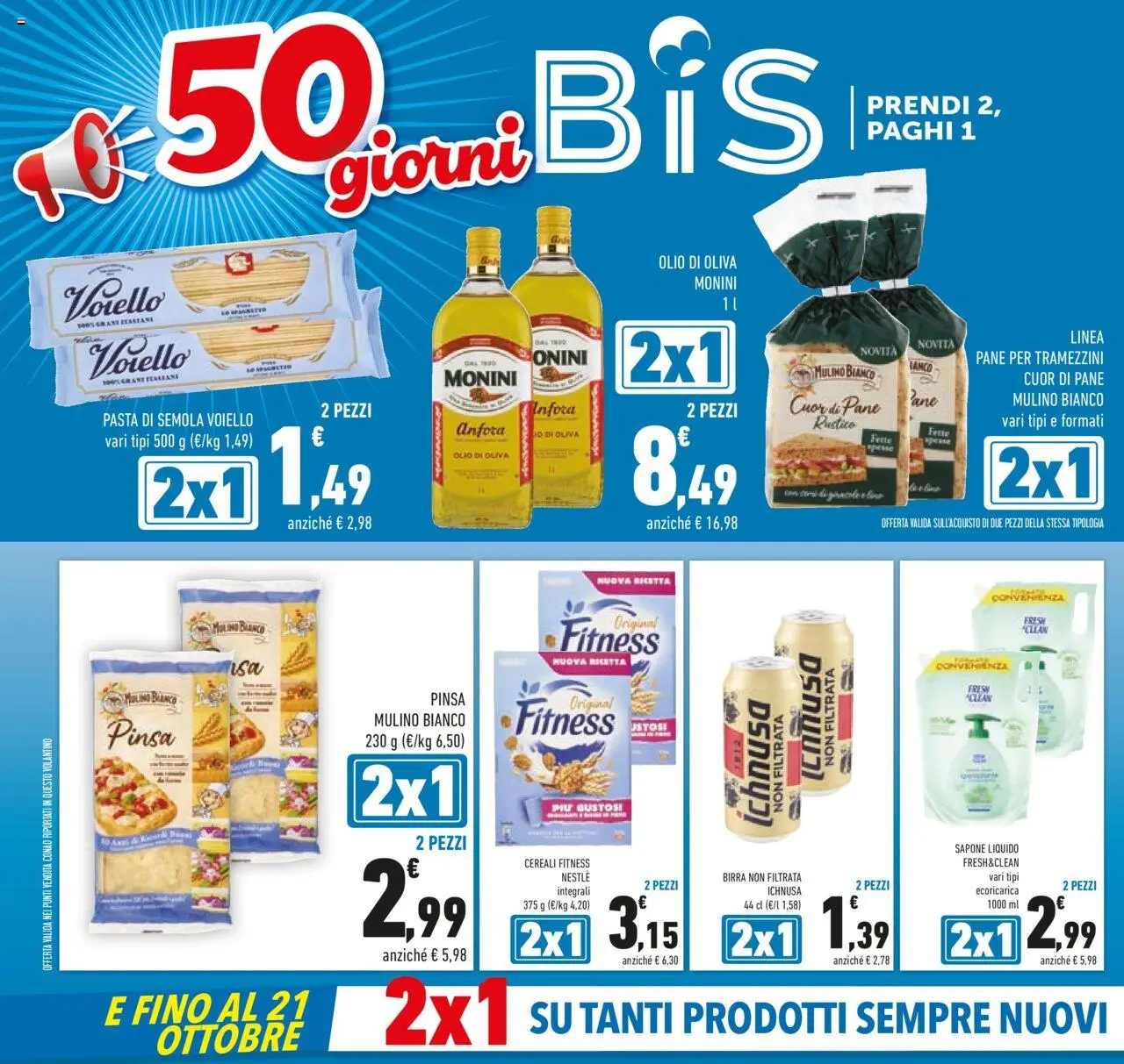 Volantino Conad del 27.08.2025 | Pagina: 4 | Prodotti: Pane, Cereali, Olio, Pasta