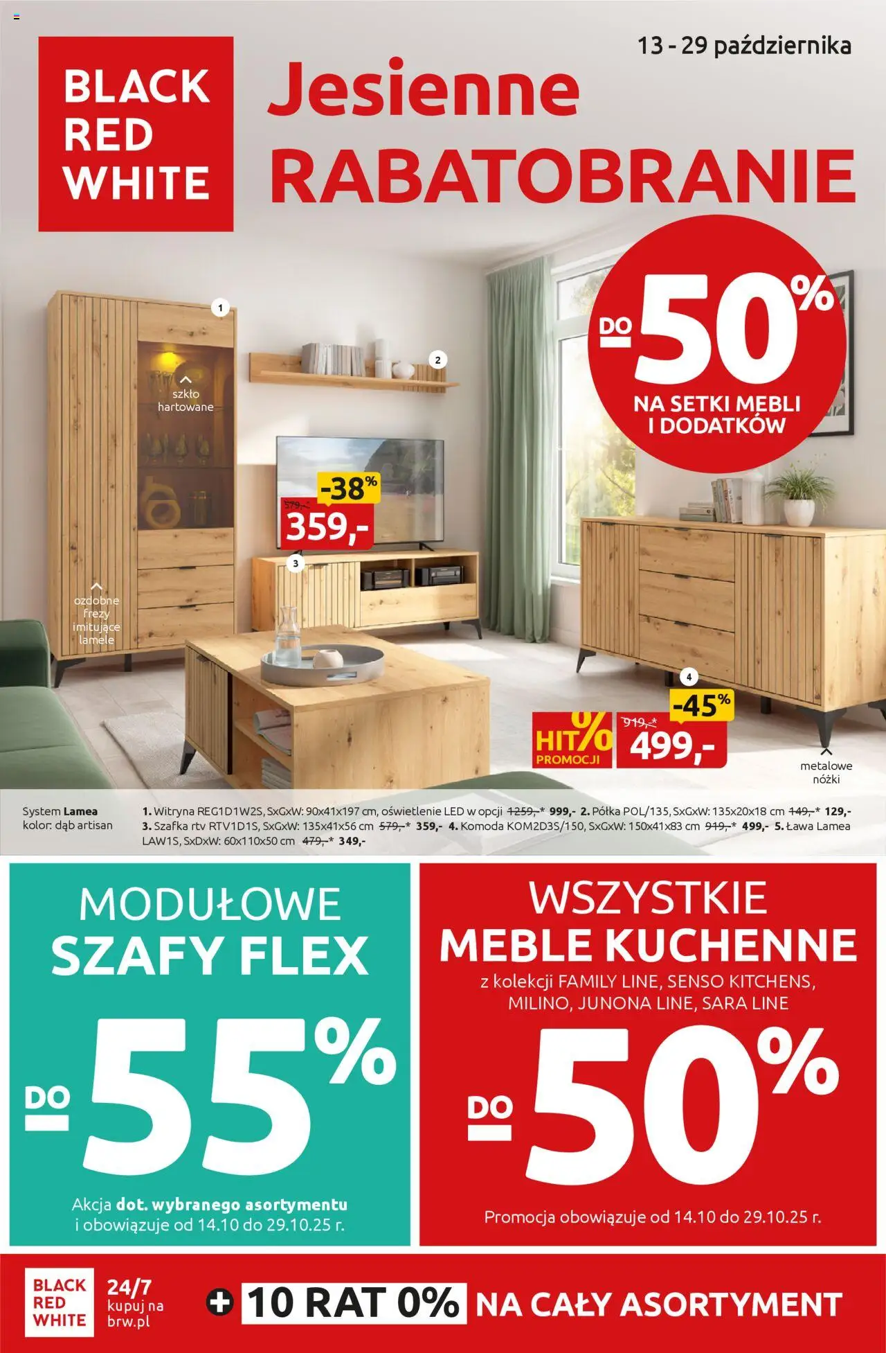 Black Red White promocje od 13.10.2025 | Strona: 1 | Produkty: Komoda, Półka, szafka RTV, Witryna