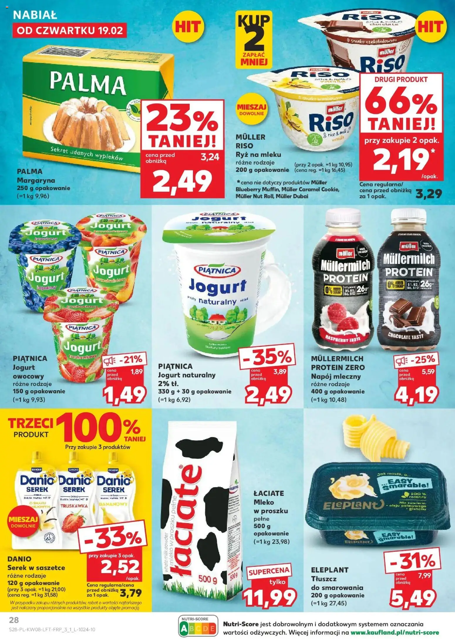 Kaufland Polsko leták od 19.02.2026 | Strana: 28 | Produkty: Mléko, Jogurt, Protein, Müllermilch