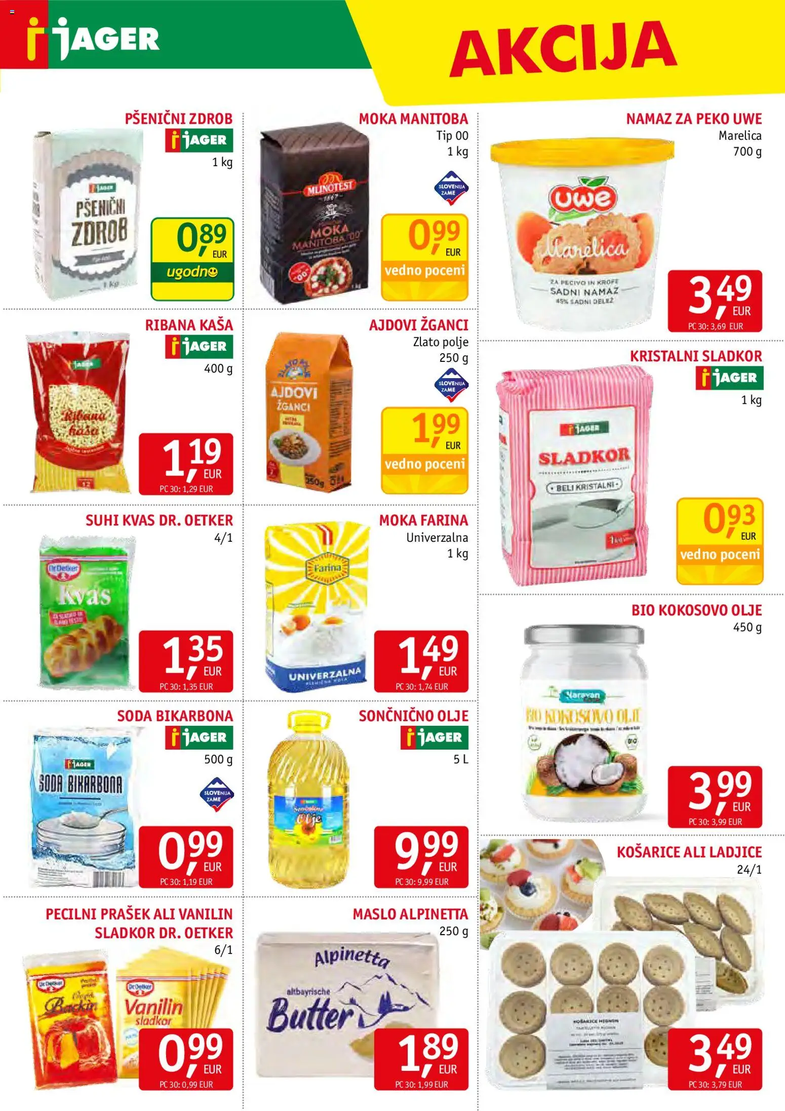 Novi Jager katalog ponudbe – veljaven od 28.01.2026 | Stran: 7 | Izdelki: Prašek, Maslo, Olje, Sladkor