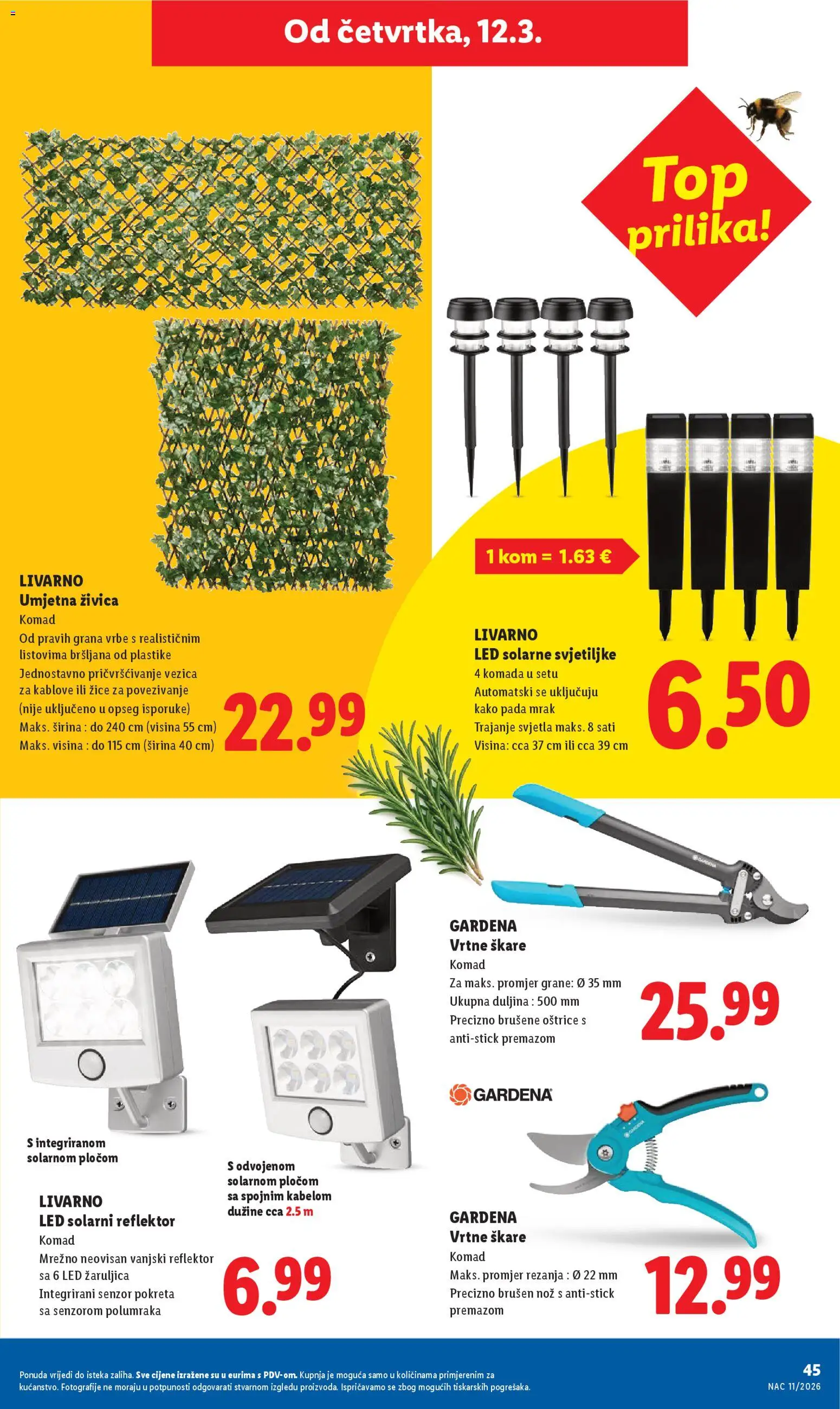 Lidl katalog | vrijedi od 09.03.2026 | Stranica: 45 | Proizvodi: Nož, Reflektor, Škare