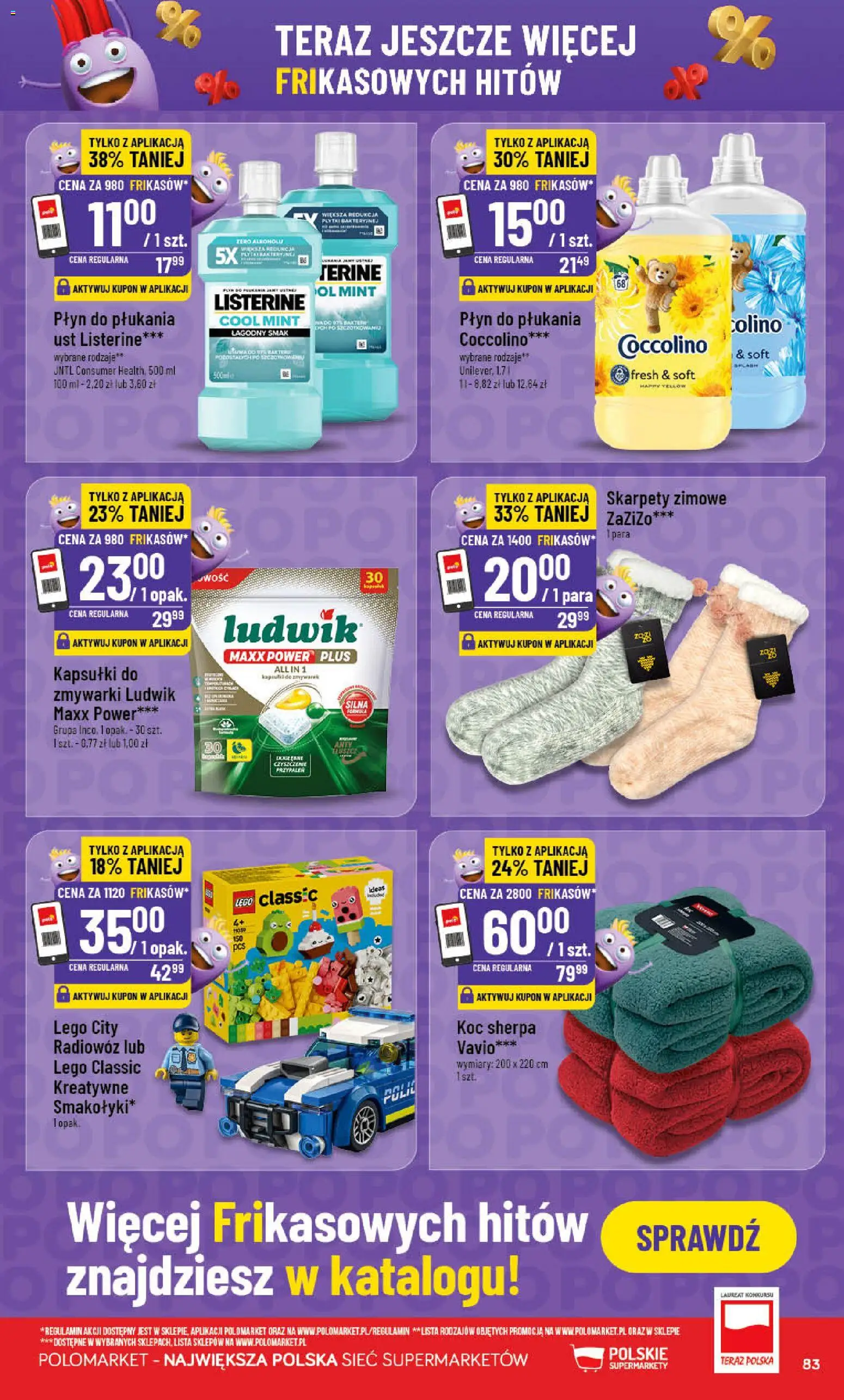 POLOmarket Gazetka od 12.11.2025 | Strona: 83 | Produkty: Skarpety, Coccolino, Koc, Lego