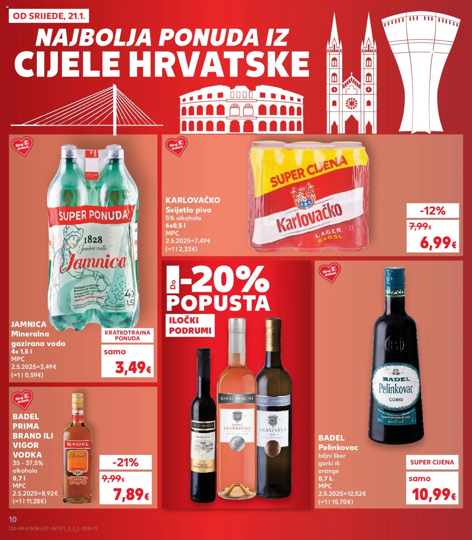 Kaufland katalog | vrijedi od 21.01.2026 | Stranica: 10 | Proizvodi: Karlovačko, Pivo, Voda, Liker