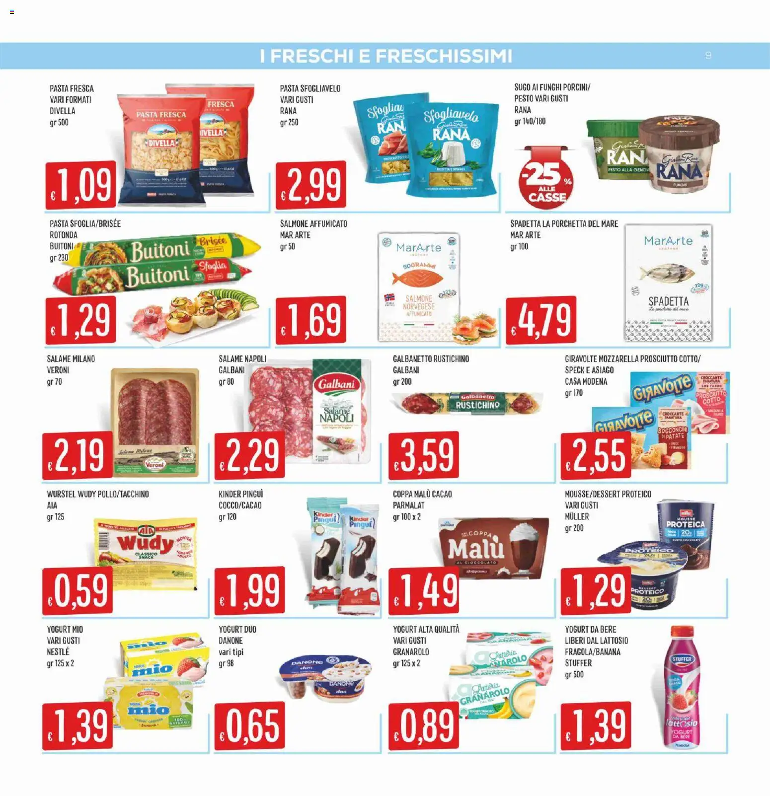 Volantino SISA del 05.03.2026 | Pagina: 9 | Prodotti: Salmone, Mozzarella, Funghi, Pesto