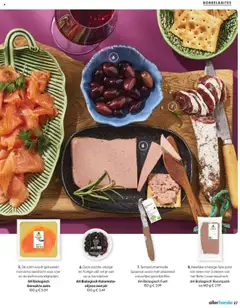 AH Biologisch Kalamata-olijven met pit, Deze zachte, vlezige en fruitige olijf wil je wel op je borrelplank. - Voorbeeld van een folder van Albert Heijn, geldig van 06.10.2025 | Pagina: 27 | Producten: Kisperec, Zalm, Worst, Olijven