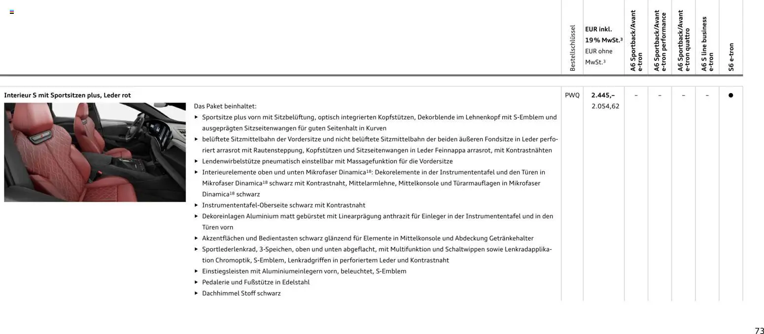 Audi  A6 e-tron – gültig ab 01.10.2025 | Seite: 73