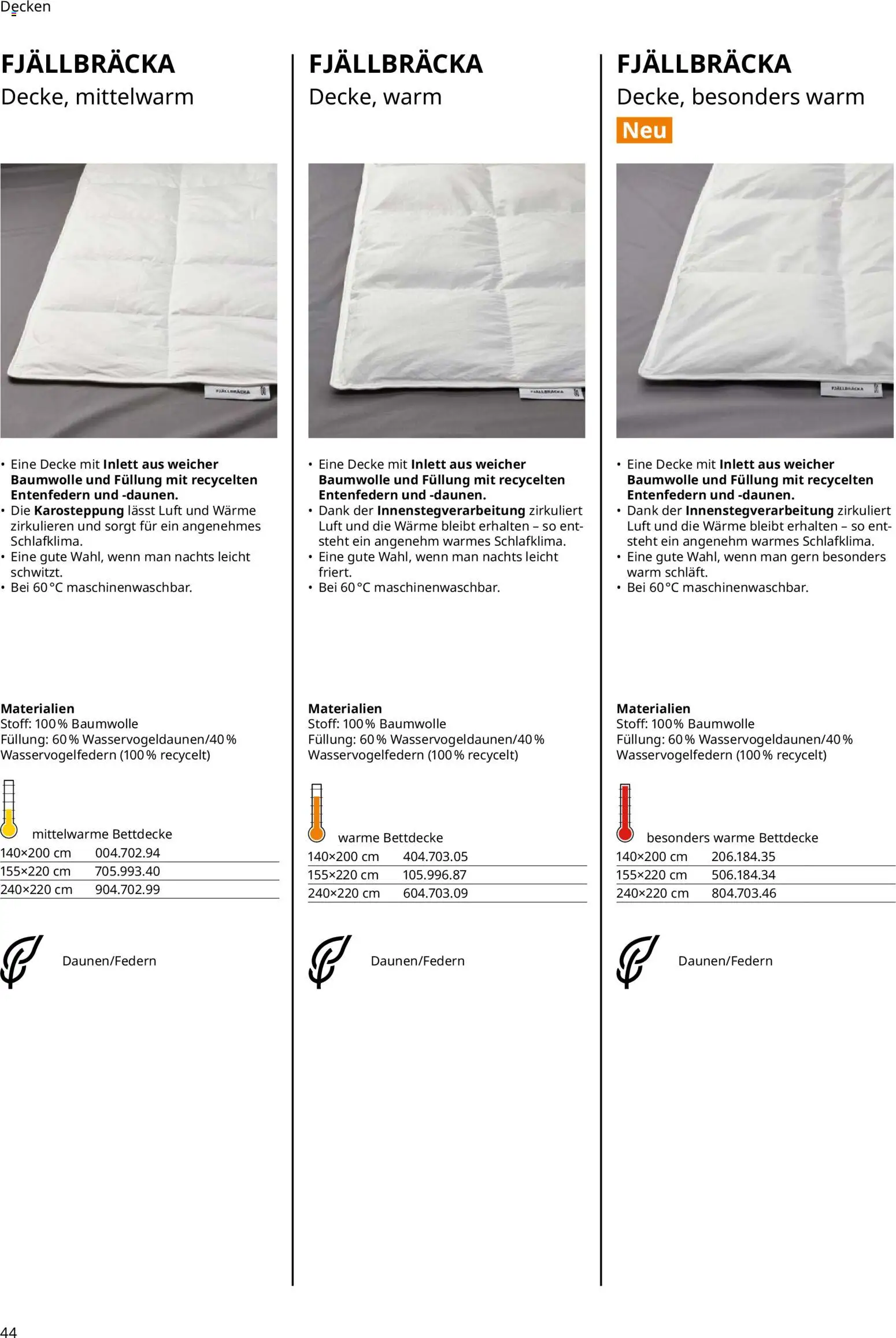 Ikea Prospekt  Schlafkomfort	 – gültig ab 30.09.2025 | Seite: 44 | Produkte: Decke, Bettdecke