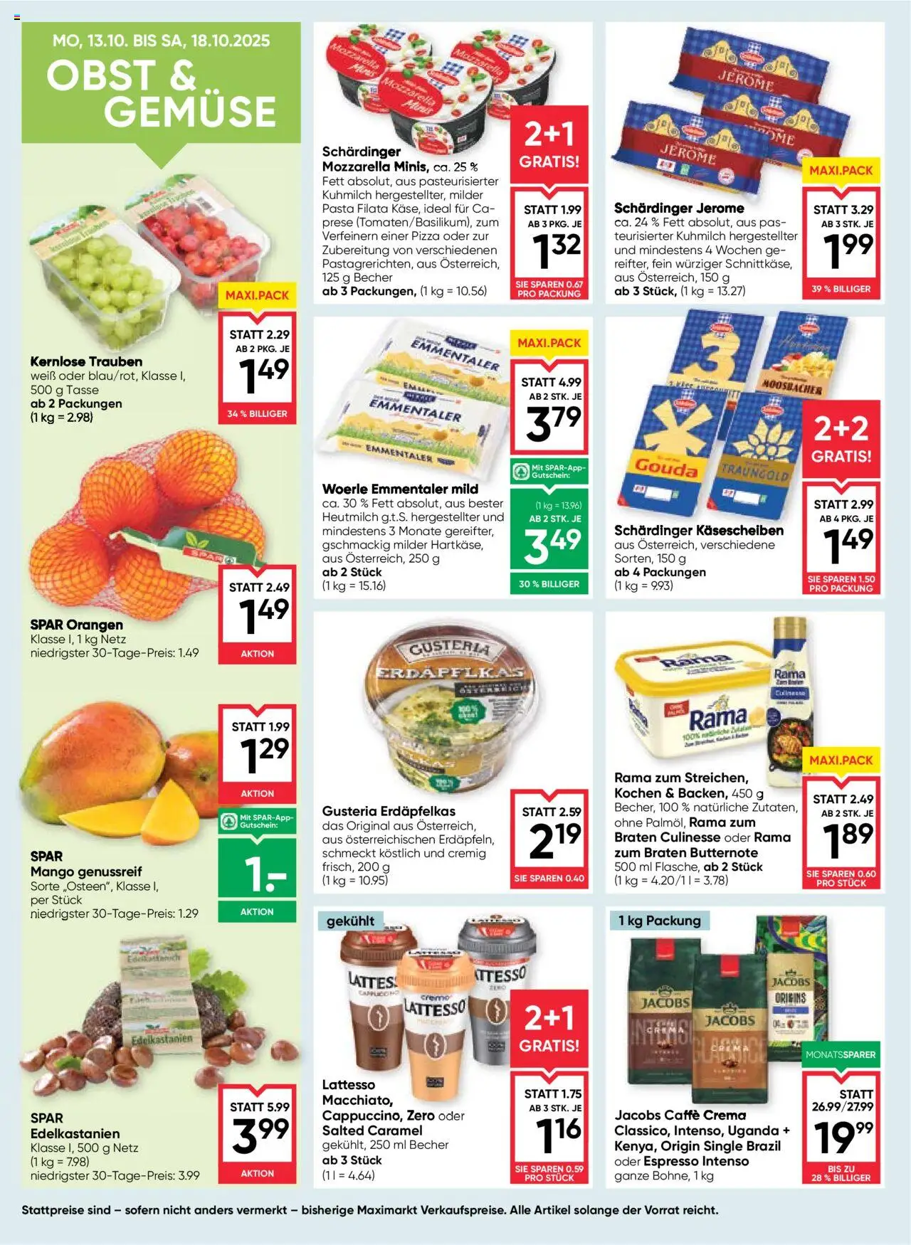 Maximarkt Flugblatt gültig ab 16.10.2025 | Seite: 10 | Produkte: Obst, Mango, Pizza, Orangen