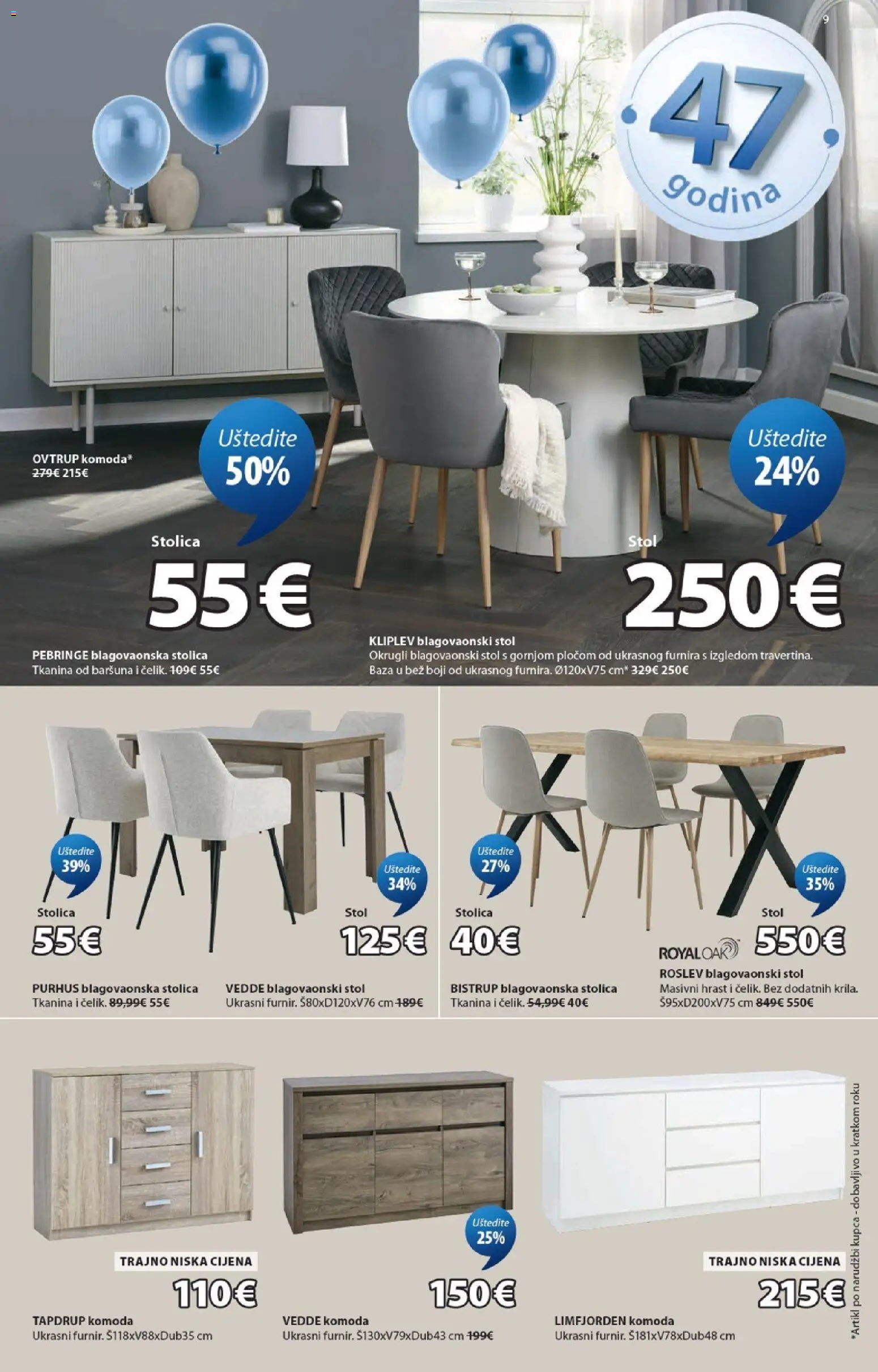 JYSK katalog | vrijedi od 15.04.2026 | Stranica: 9 | Proizvodi: Komoda, Stol, Stolica, Blagovaonska stolica