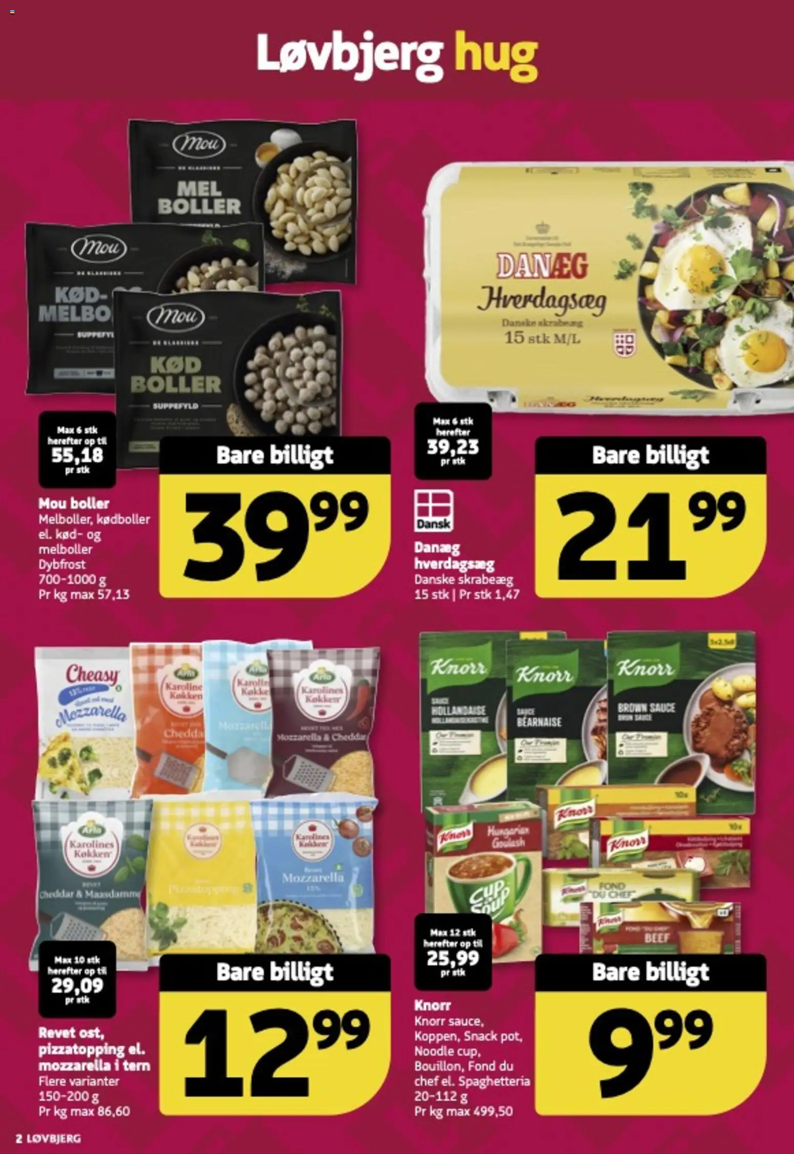 Løvbjerg tilbudsavis – gyldig fra 27.12.2025 | Side: 2 | Produkter: Cheddar, Mozzarella