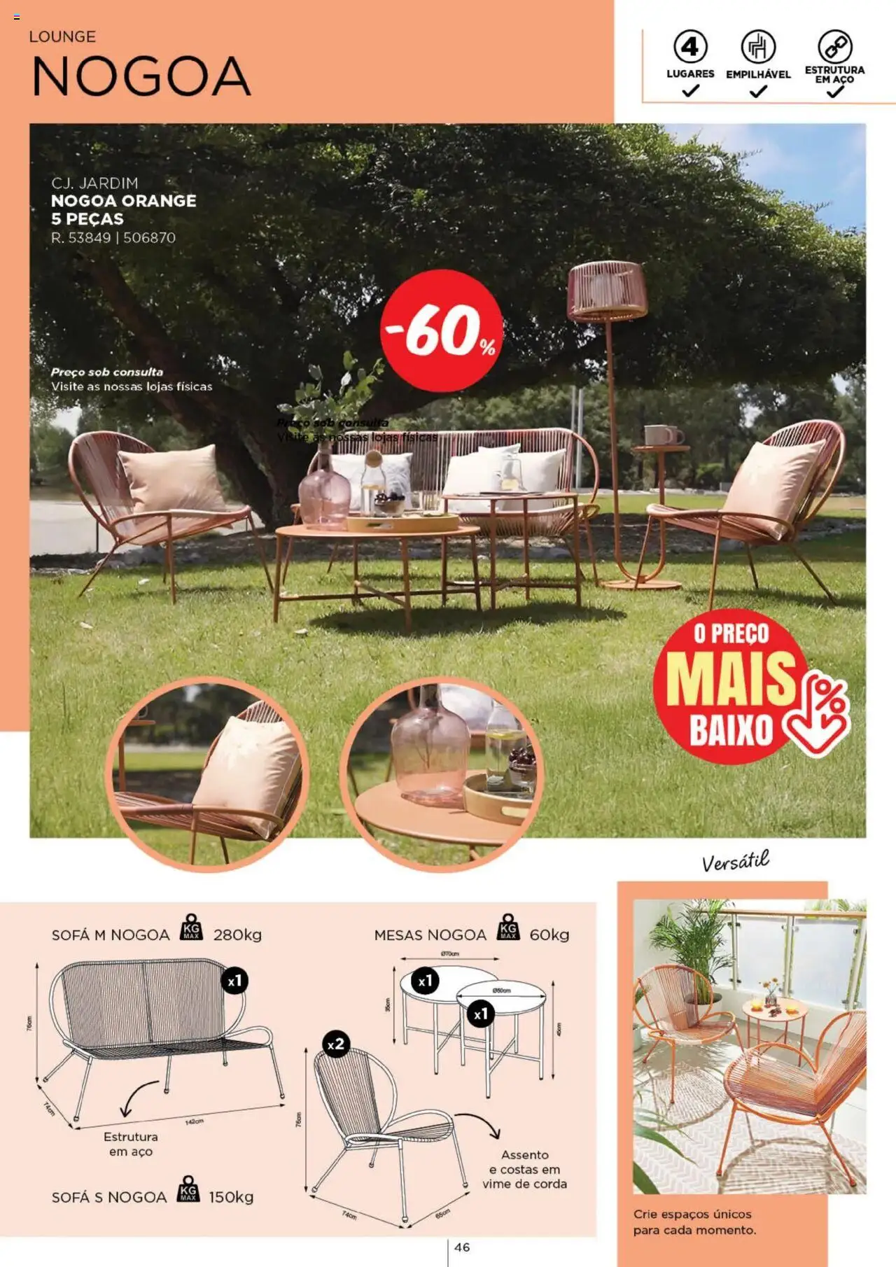 Espaço Casa - Catálogo  Ec Ar Livre  2025 │ válido de 04.03.2025 | Página: 46 | Produtos: Corda, Sofá