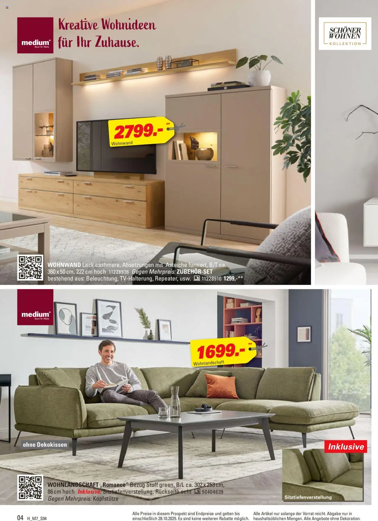 Höffner Prospekt 	 – gültig ab 15.10.2025 | Seite: 4 | Produkte: Wohnlandschaft, Wohnwand