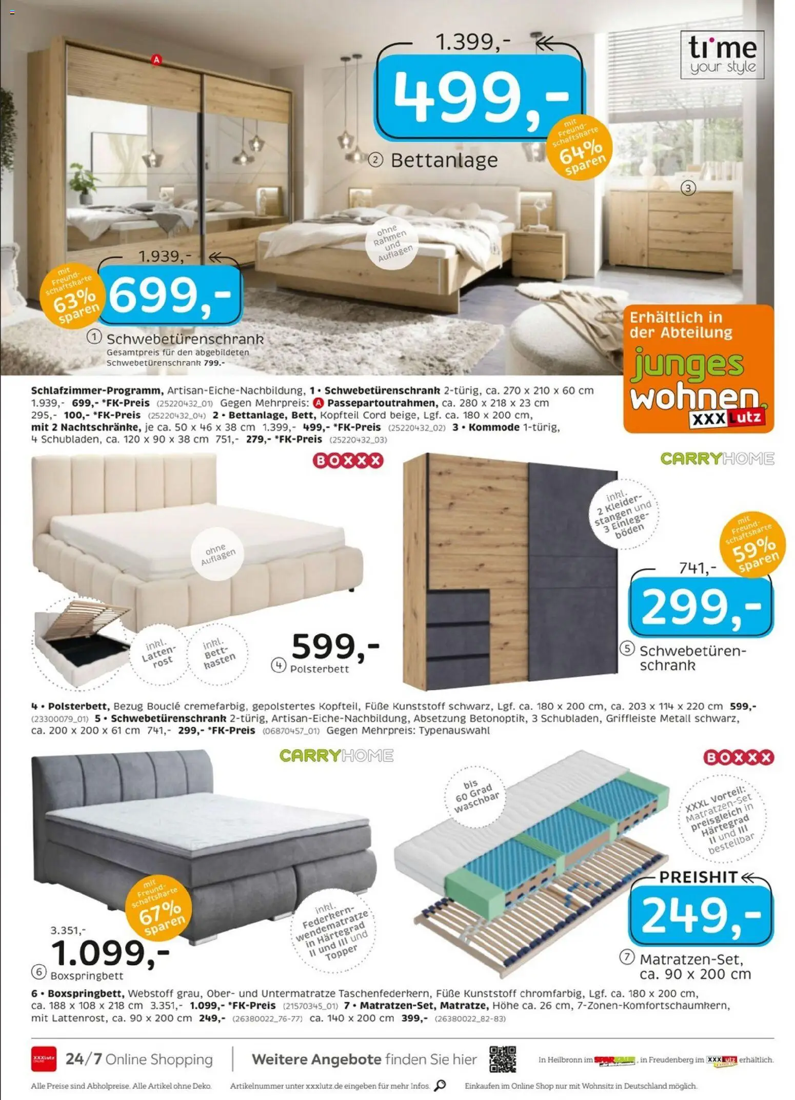 XXXL Lutz Prospekt 	 – gültig ab 25.01.2026 | Seite: 22 | Produkte: Bett, Kommode, Schwebetürenschrank, Topper