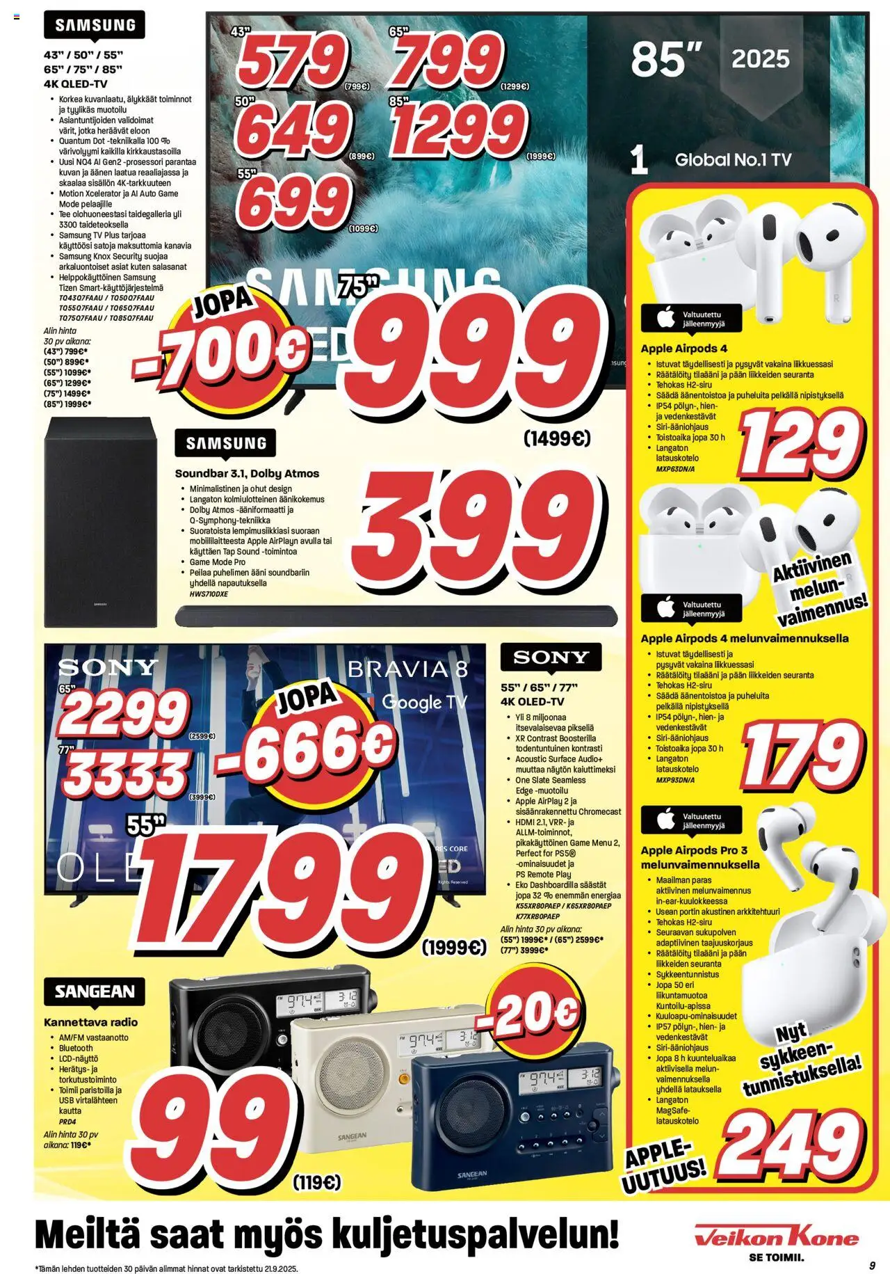Veikon Kone tarjoukset – voimassa 22.09.2025 alkaen | Sivu: 9 | Tuotteet: USB, Audio, Soundbar, Tee