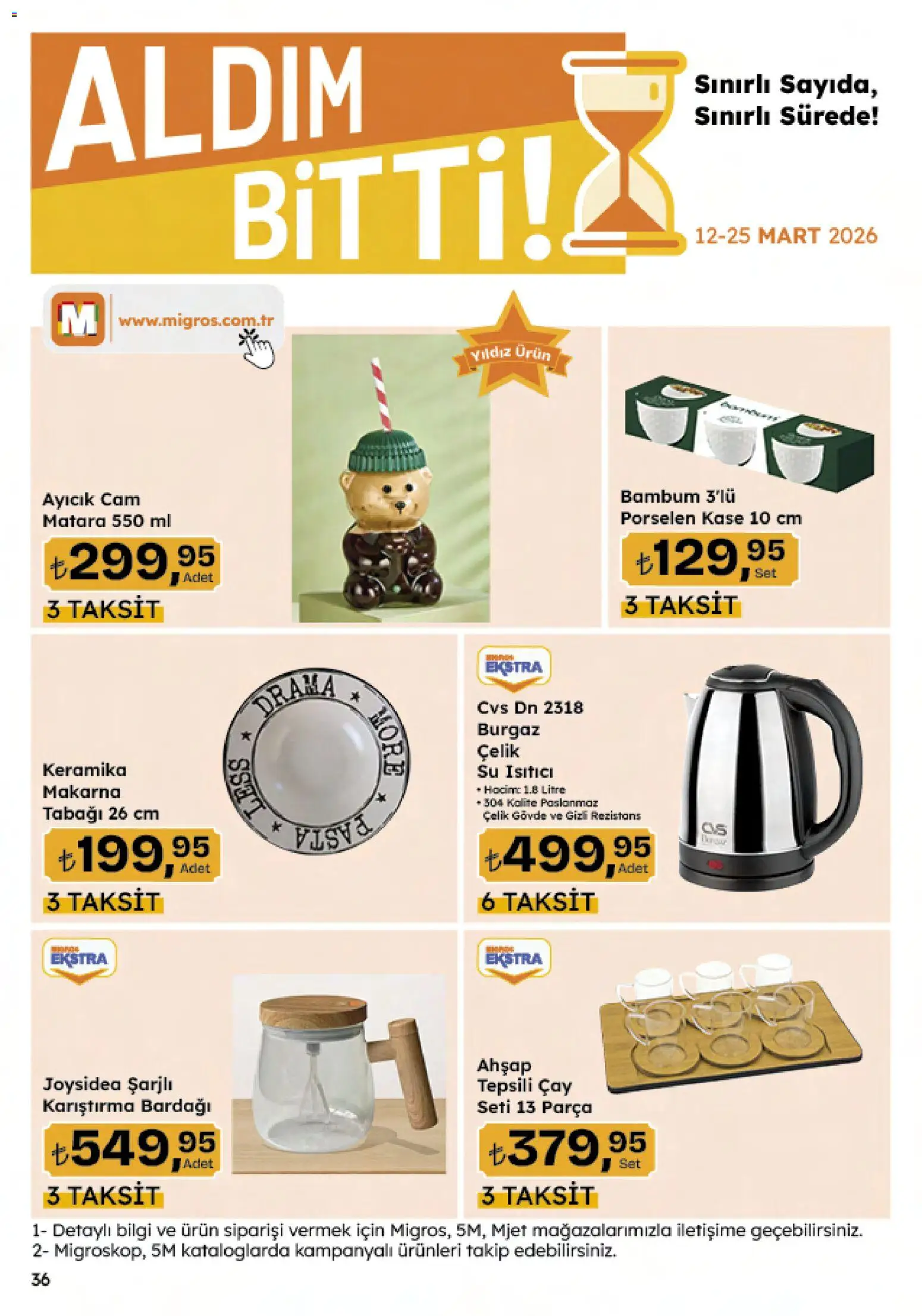 Migros Katalog - 5M Migroskop Dijital - 12.03.2026 tarihinden itibaren geçerlidir | Sayfa: 155 | Ürünler: Su ısıtıcı, Kaşe, Çay, Makarna