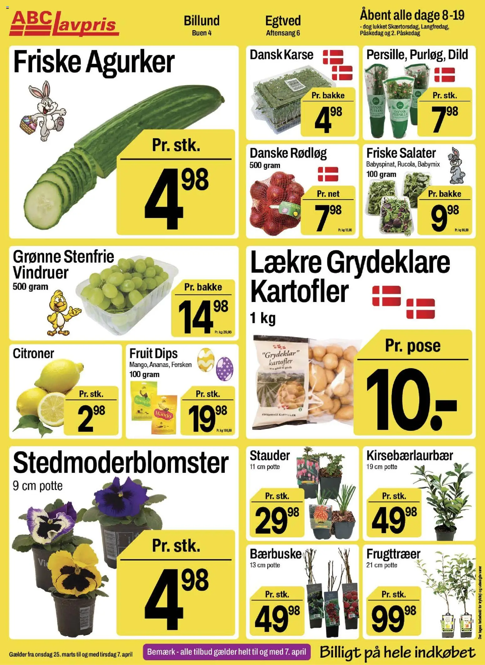 Abc Lavpris tilbudsavis – gyldig fra 25.03.2026 | Side: 5 | Produkter: Mango, Agurker, Kartofler, Vindruer
