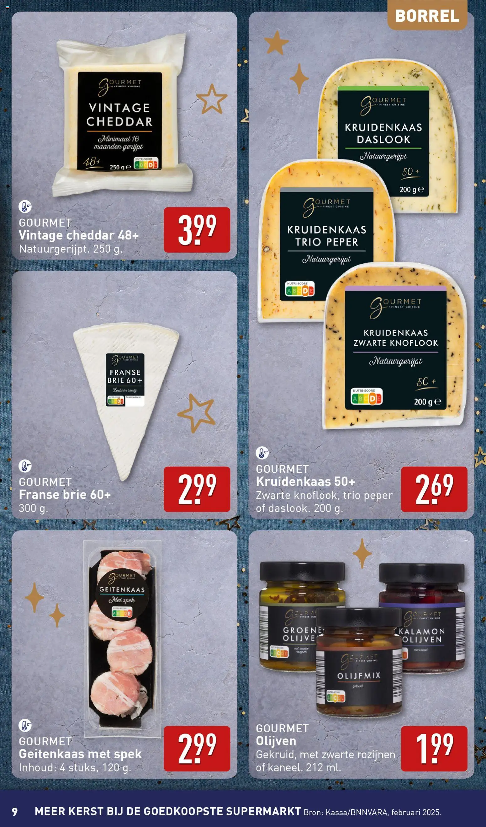 {H1} | Pagina: 9 | Producten: Fogyasztásmérő, Brie, Olijven, Knoflook