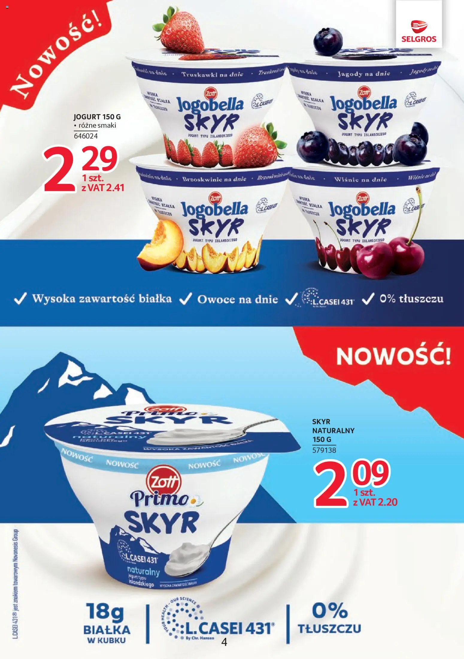 Selgros cash&carry Gazetka - Markowe produkty od 18.12.2025 | Strona: 4 | Produkty: Jagody, Jogurt, Truskawki, Skyr