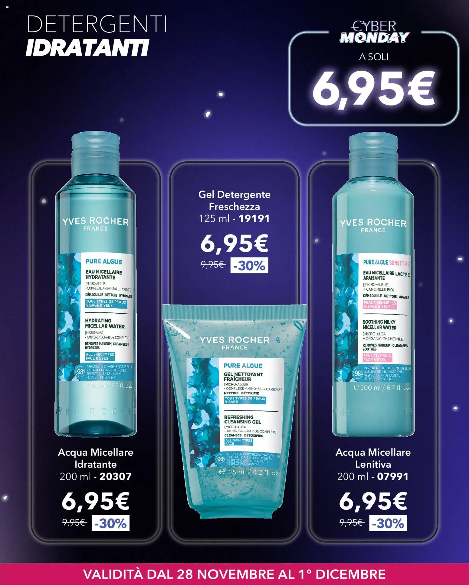 Volantino Yves Rocher del 28.11.2025 | Pagina: 6 | Prodotti: Acqua micellare, Detergente, Acqua