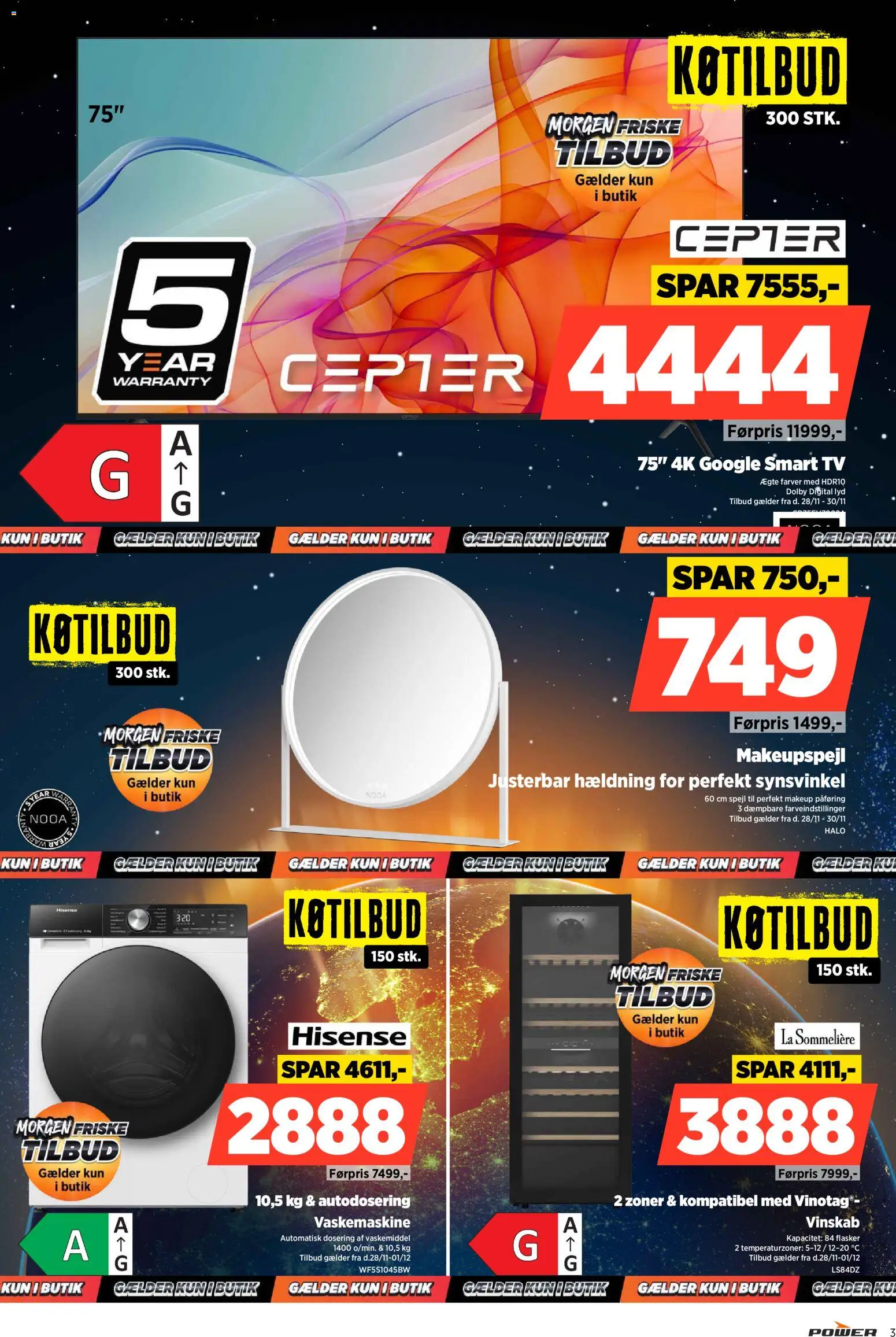 Power tilbudsavis – gyldig fra 28.11.2025 | Side: 3 | Produkter: Spejl, Smart TV, TV, Lyd