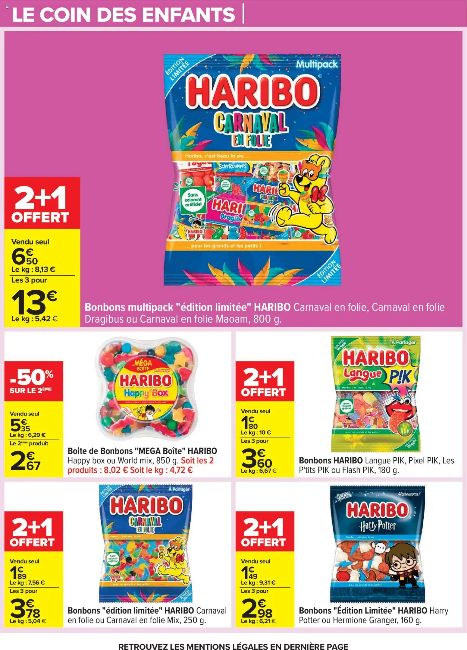 {H1} | Page: 17 | Produits: Bonbons Haribo, Bonbons, Boîte Haribo