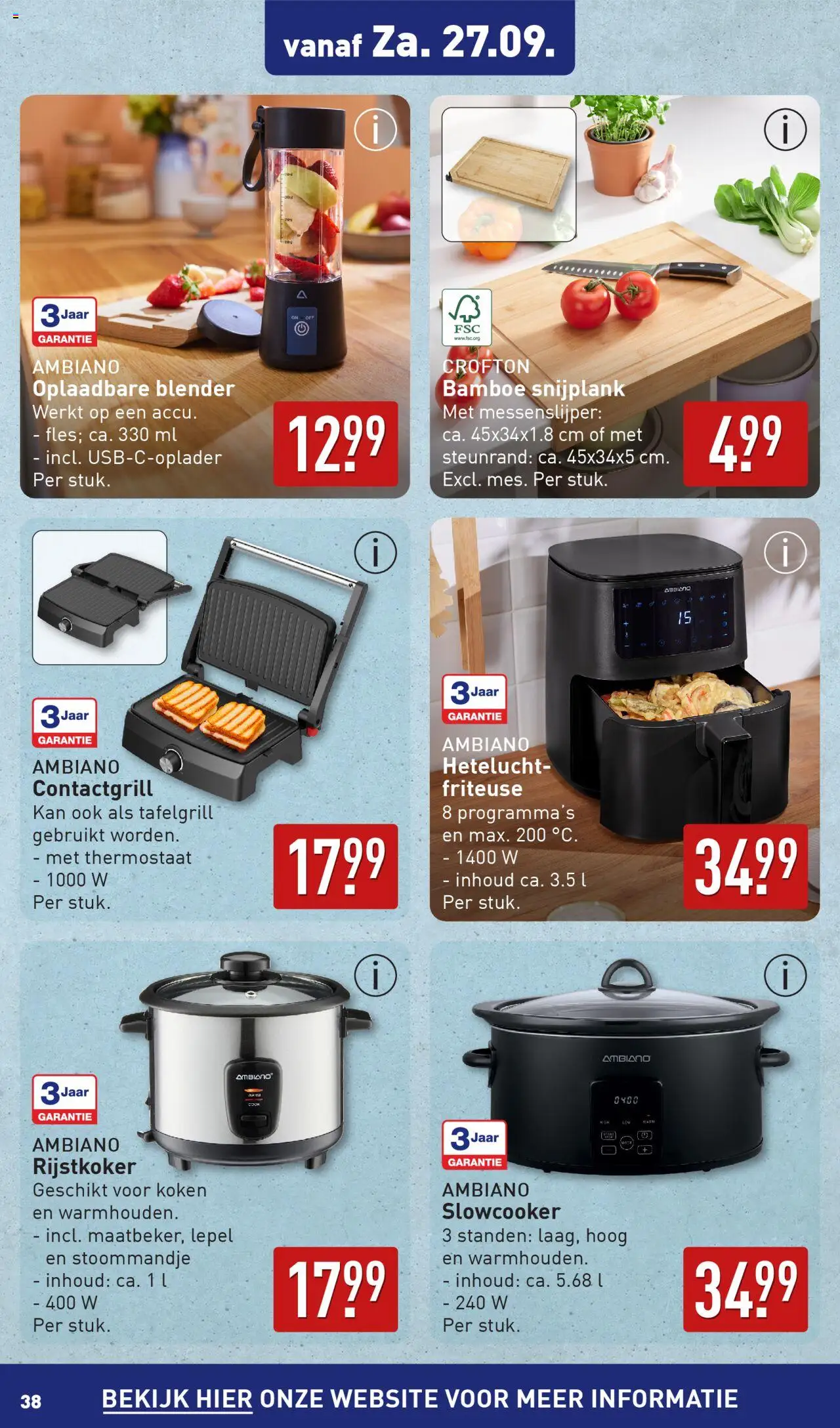  | Pagina: 38 | Producten: Kan, Rijstkoker, Blender, Friteuse