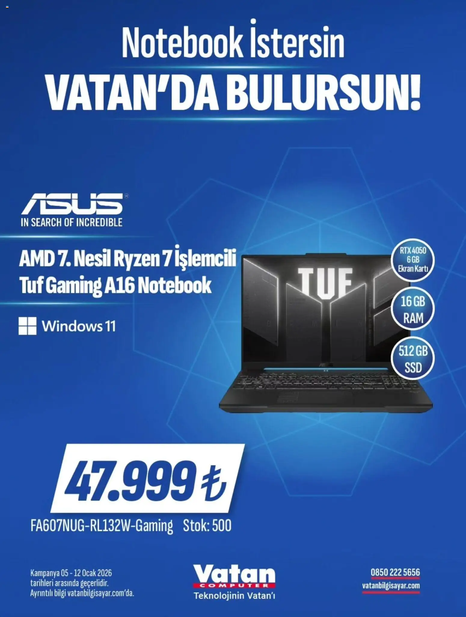 Vatan Bilgisayar İndirim - 05.01.2026 tarihinden itibaren geçerlidir | Sayfa: 16 | Ürünler: Ocak