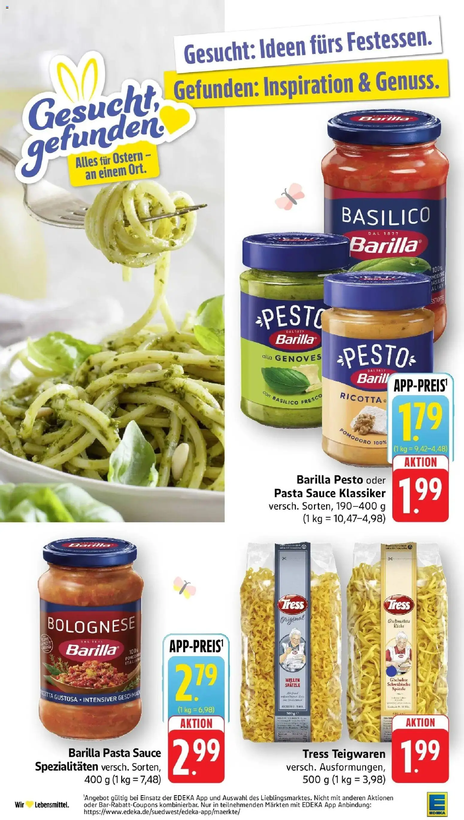 Edeka prospekt Pfungstadt	 – gültig ab 23.03.2026 | Seite: 28 | Produkte: Barilla, Barilla pesto, Küche, Pasta