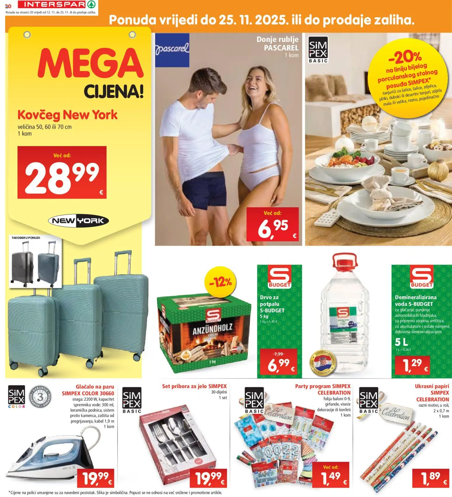 Interspar katalog | vrijedi od 12.11.2025 | Stranica: 25 | Proizvodi: Donje rublje, Voda, Zdjela, Kabel