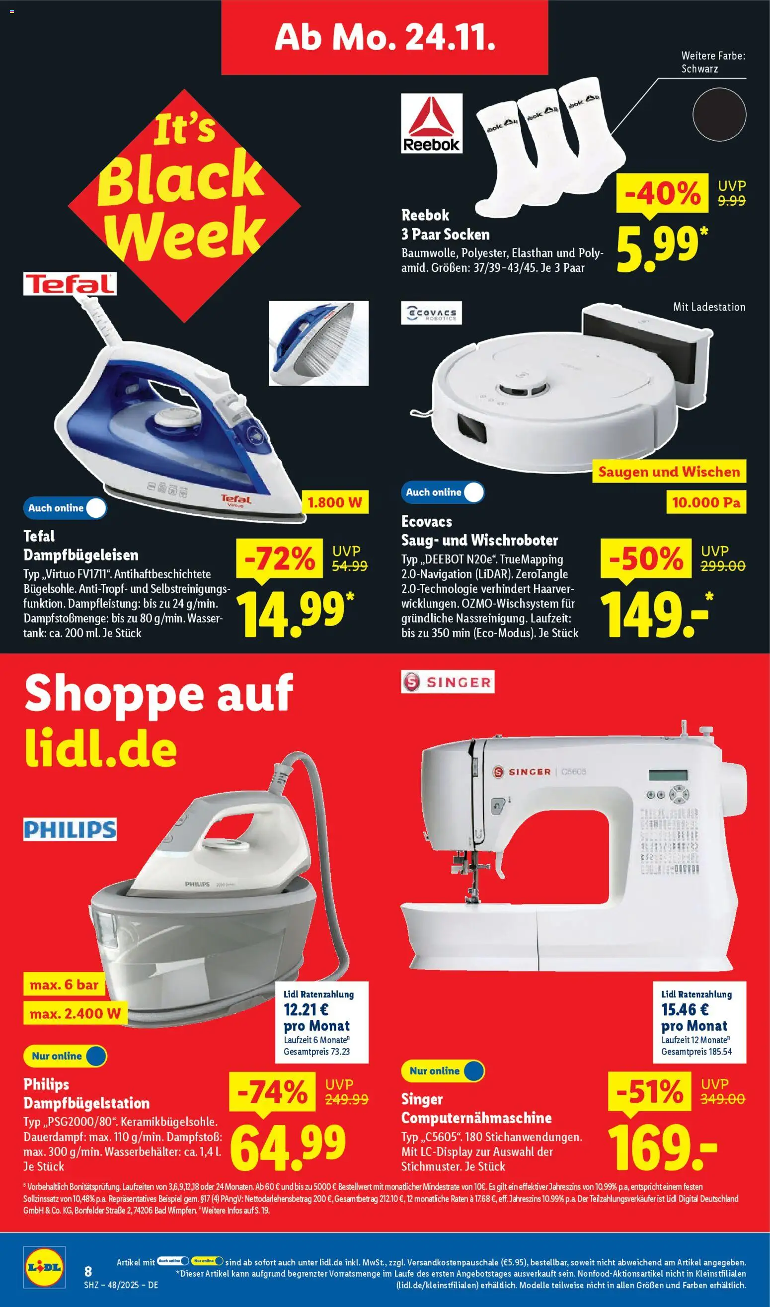 Lidl Prospekt Gundelsheim – gültig ab 24.11.2025 | Seite: 8 | Produkte: Philips, Bad, Wasser, Socken