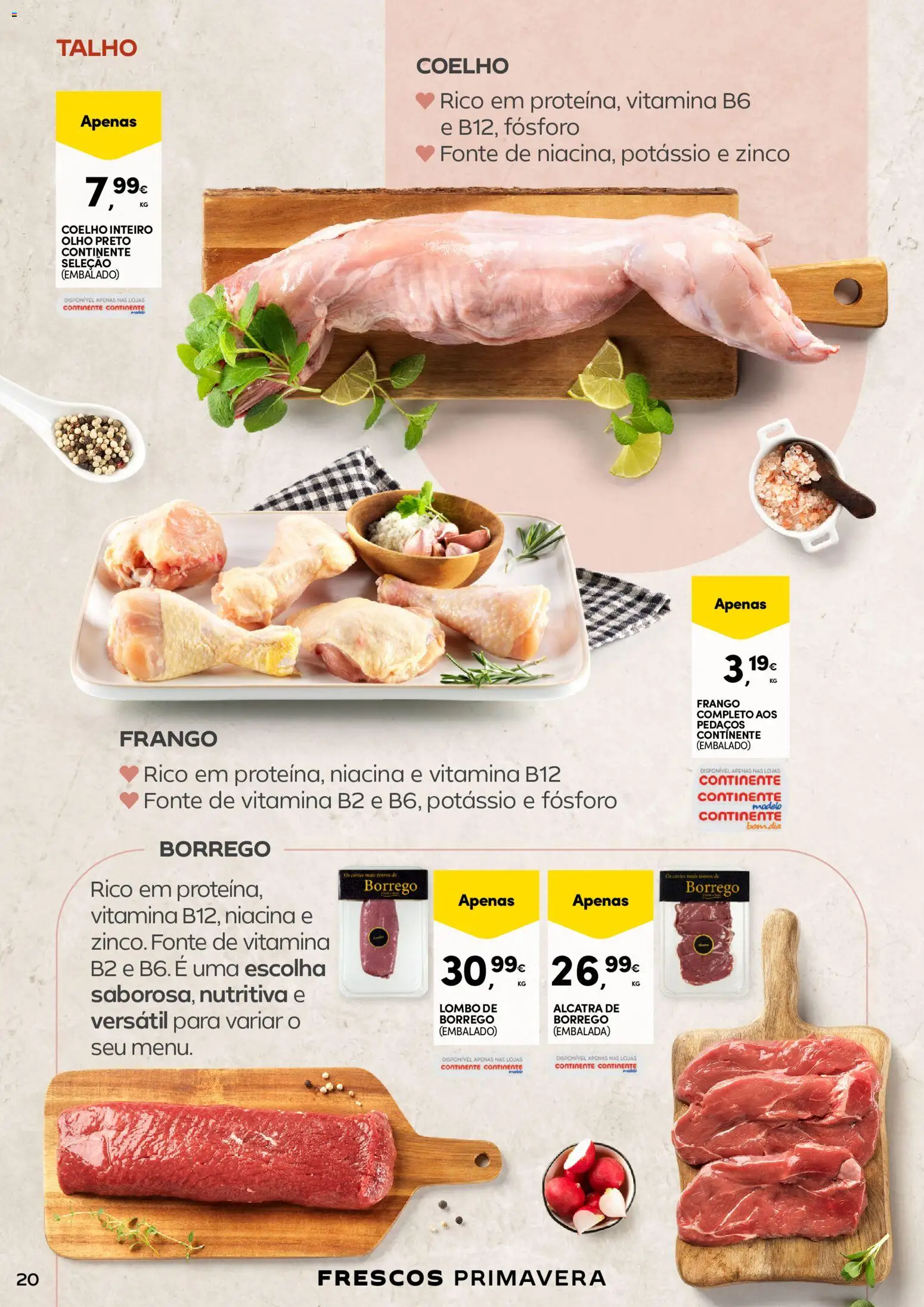Continente - A frescura da primavera │ válido de 17.03.2026 | Página: 20 | Produtos: Frango, Lombo, Coelho
