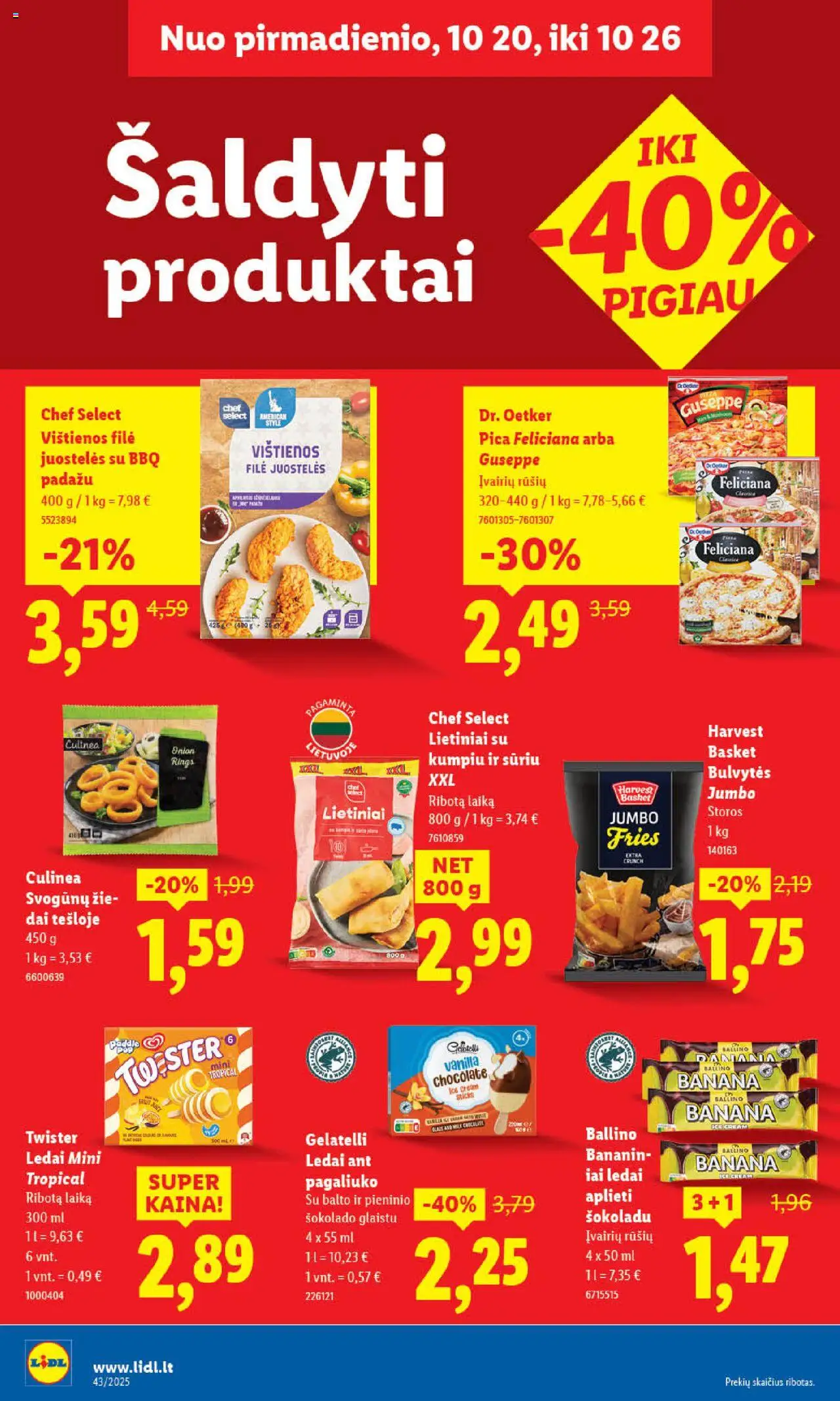LIDL akcijos nuo 20.10.2025 | Puslapis: 34 | Prekių: Ledai, Vištienos, Pica