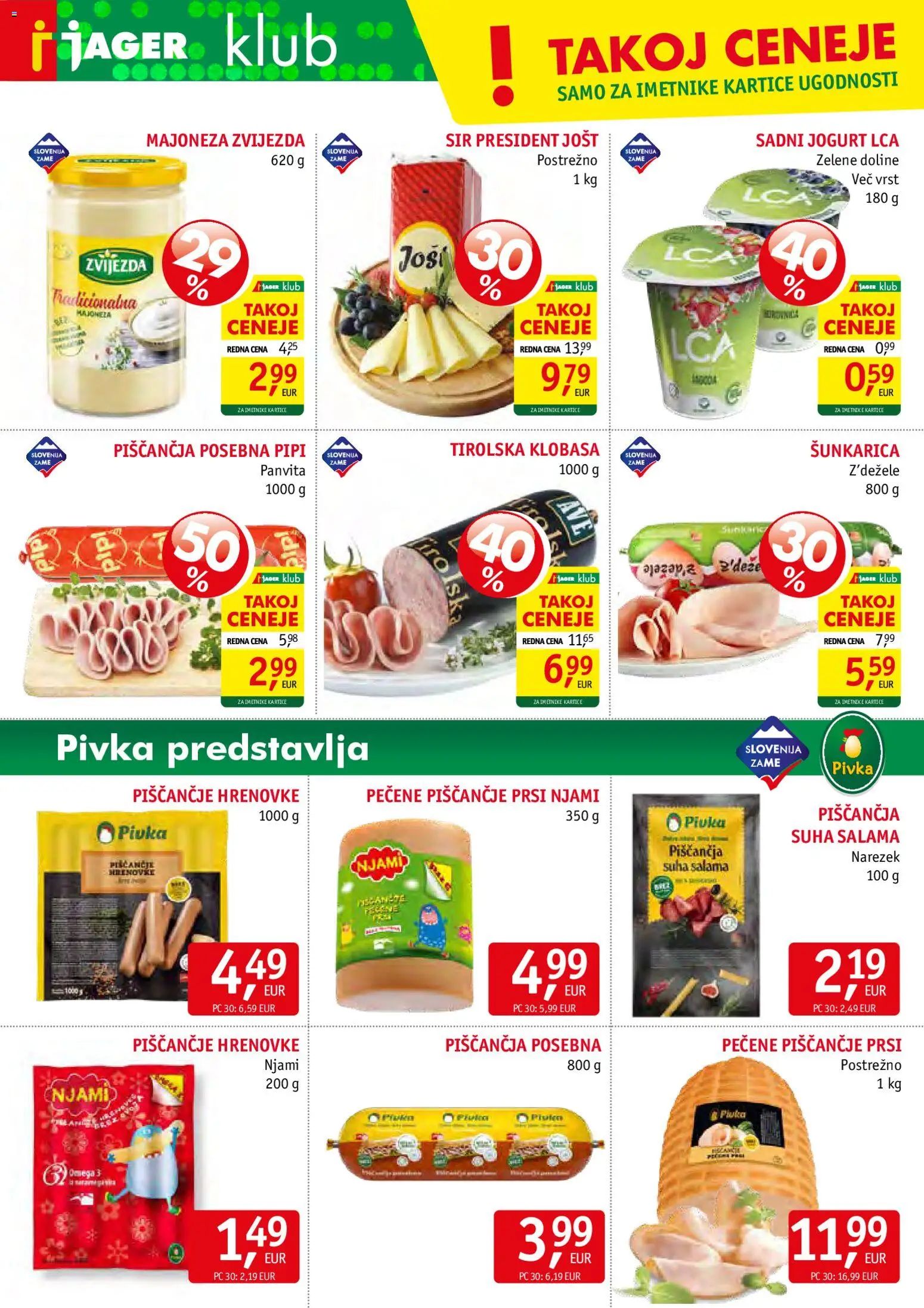 Novi Jager katalog ponudbe – veljaven od 19.11.2025 | Stran: 4 | Izdelki: Narezek, Sir, Jogurt, Majoneza
