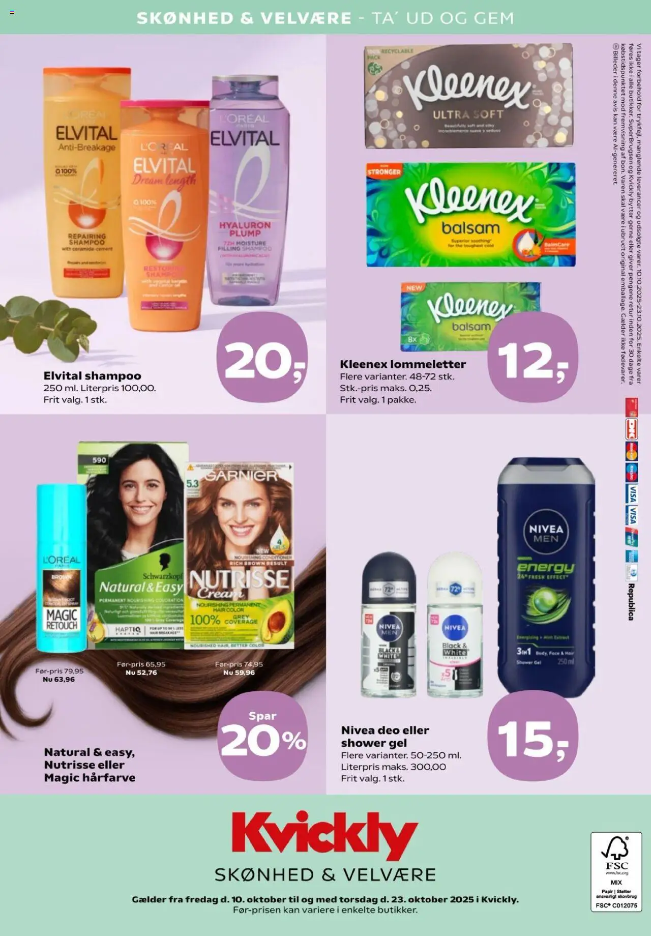 Kvickly tilbudsavis – gyldig fra 10.10.2025 | Side: 44 | Produkter: Shampoo, Balsam, Hårfarve