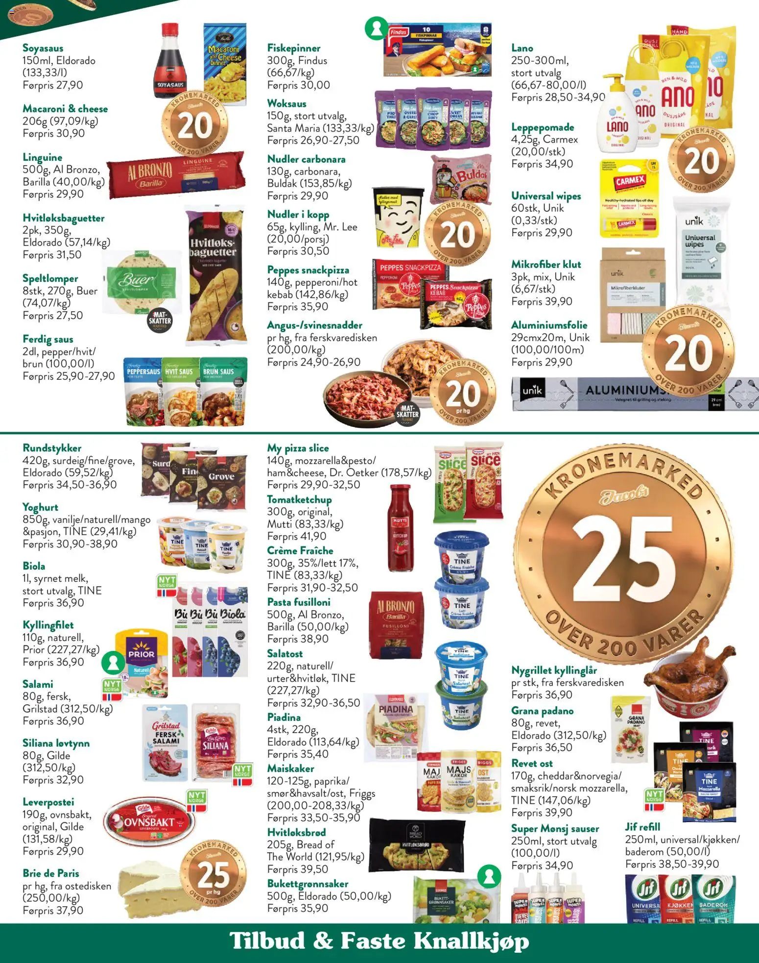 {H1} | Side: 5 | Produkter: Nudler, Pizzadej, Tocător, Mozzarella