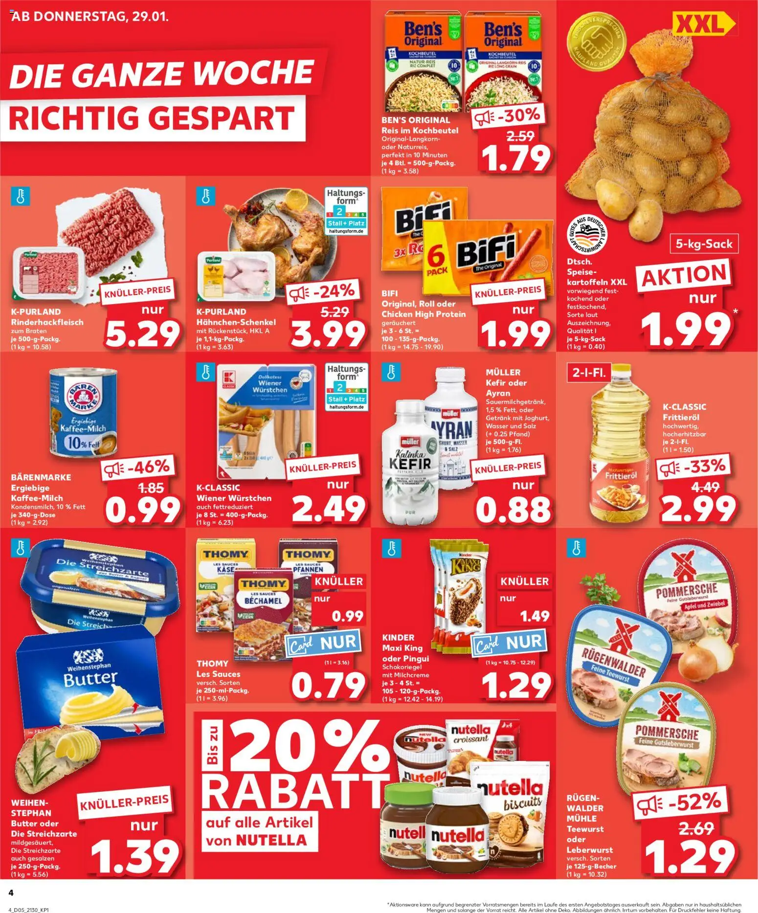 Kaufland prospekt Speyer	 – gültig ab 29.01.2026 | Seite: 4 | Produkte: Kefir, Wiener wurstchen, Hahnchenschenkel, Salz