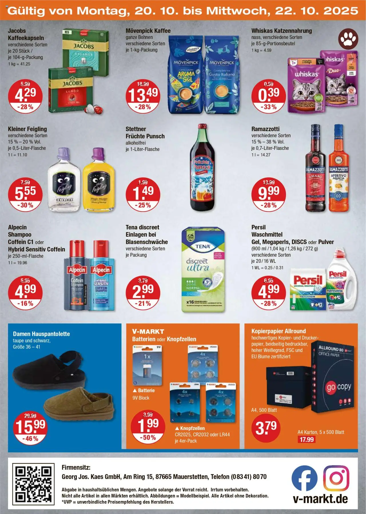 V-Markt - Schwaben / Oberbayern – gültig ab 16.10.2025 | Seite: 24 | Produkte: Kleiner feigling, Shampoo, Drucker, Persil
