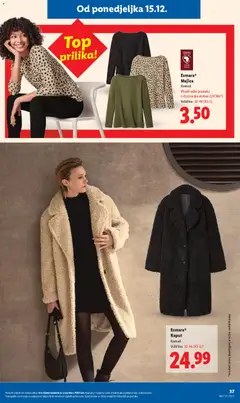 Esmara® Majica, Komad. Visoki udio pamuka i elastansko vlakno (LYCRA®). Veličine: 32-46 (XS-L) - Pregled kataloga iz trgovine Lidl, vrijedi od 15.12.2025 | Stranica: 37