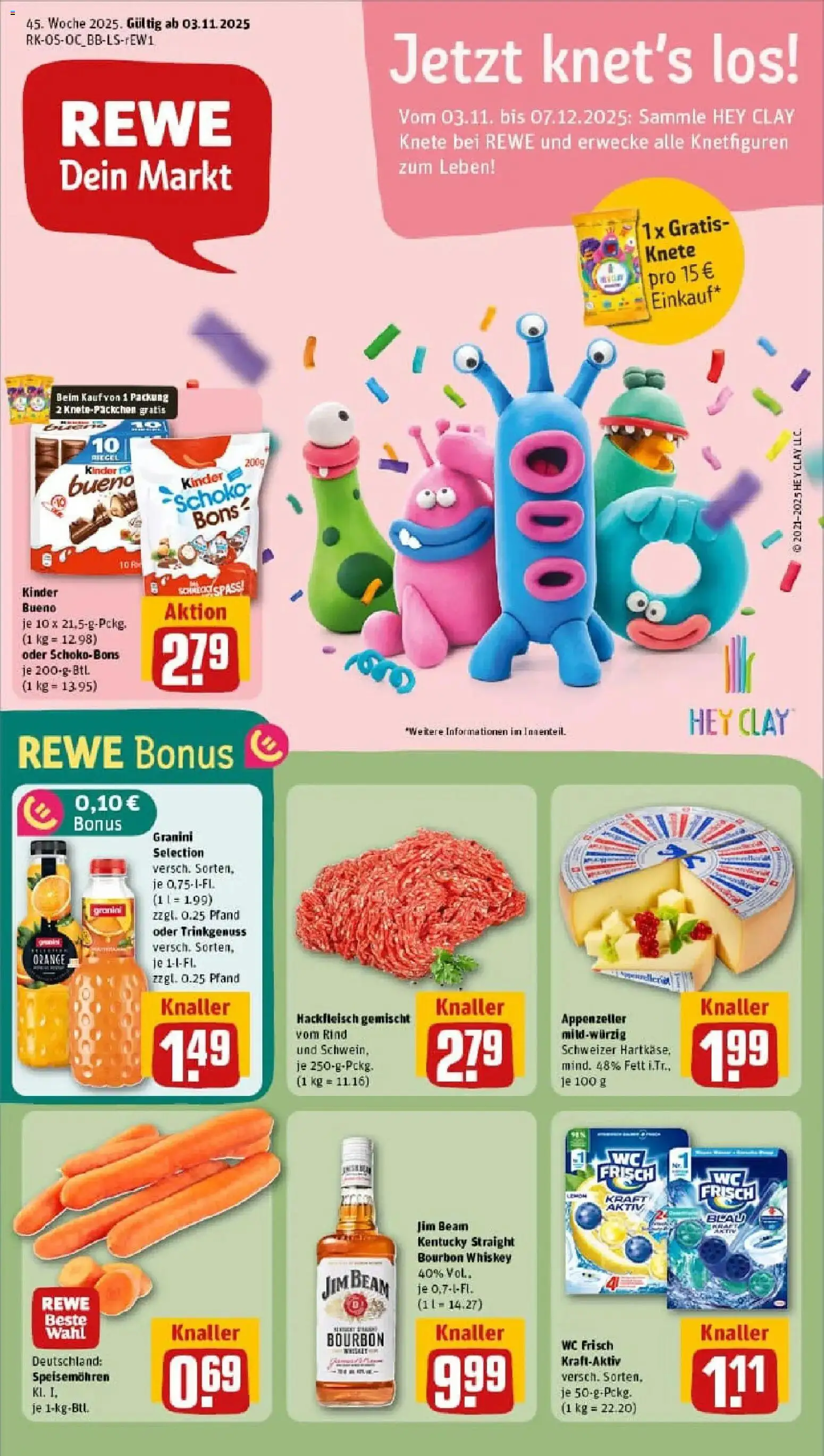 Rewe prospekt Berlin / Steglitz	 – gültig ab 02.11.2025 | Seite: 1 | Produkte: Jim beam, Kinder bueno, Granini, Whiskey