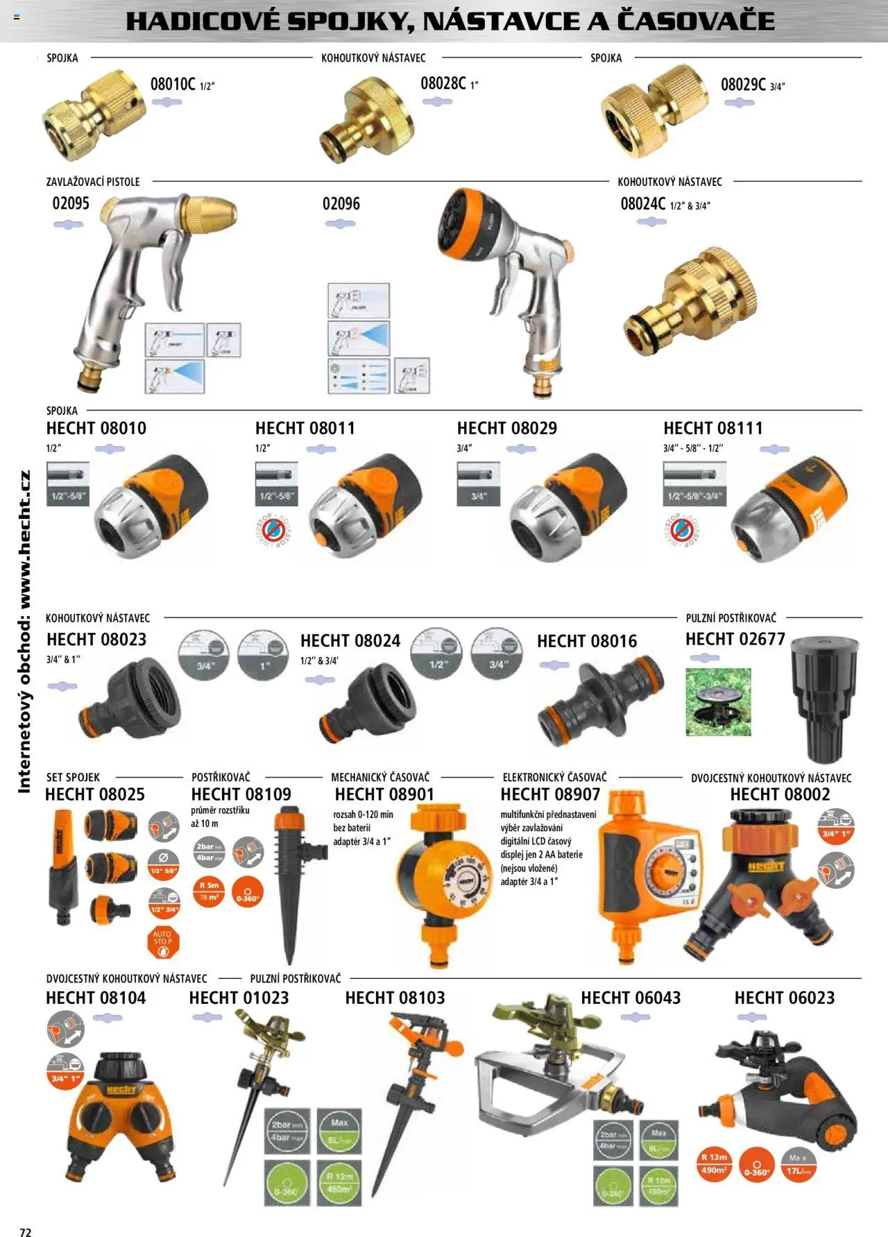 Hecht katalog - Jaro-léto 2025 od 22.04.2025 | Strana: 72 | Produkty: Hecht, Adaptér, Baterie, Postřikovač