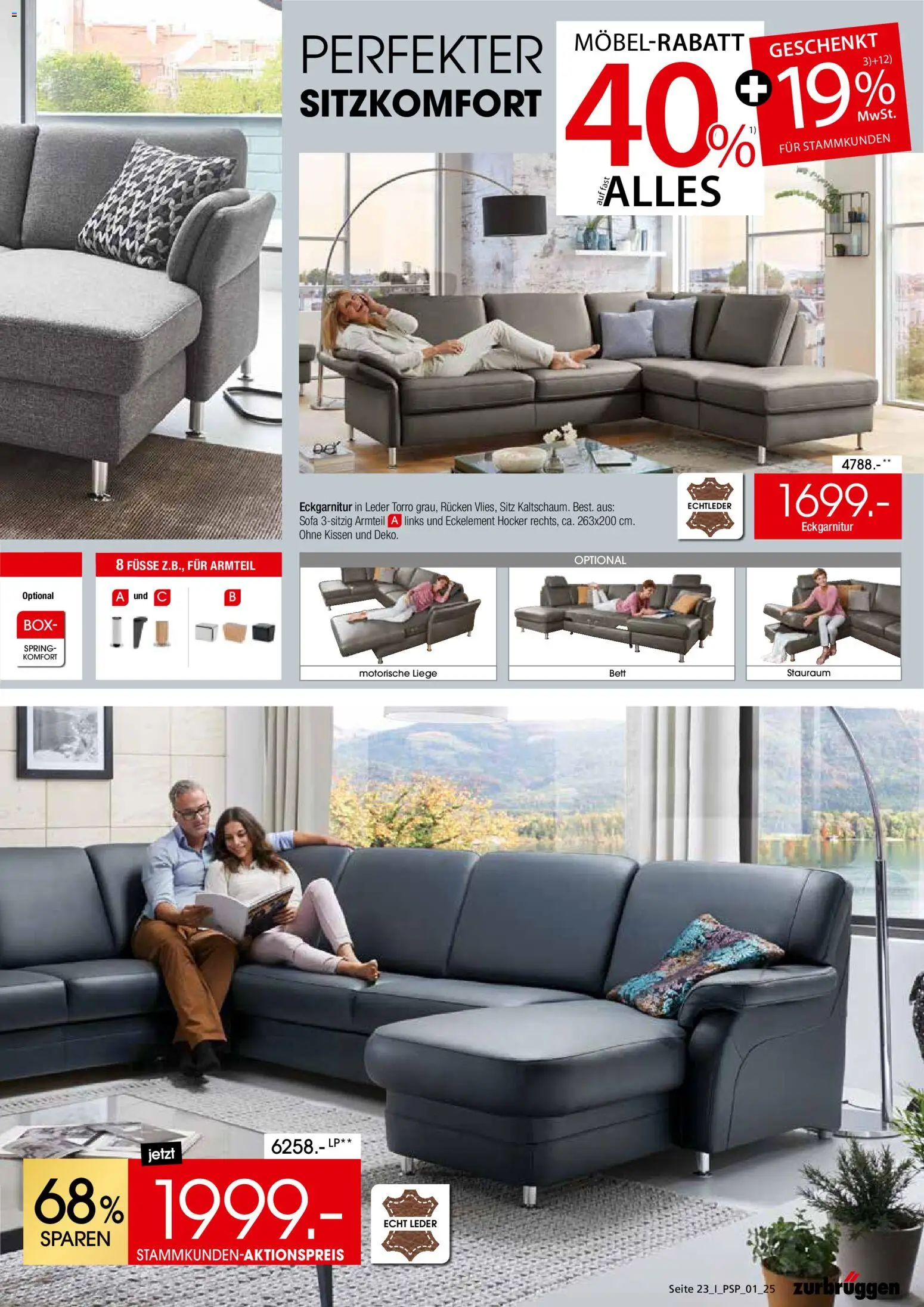 Zurbrüggen  Polstermöbel-Spezial – gültig ab 27.10.2025 | Seite: 23 | Produkte: Bett, Sofa, Liege, Box