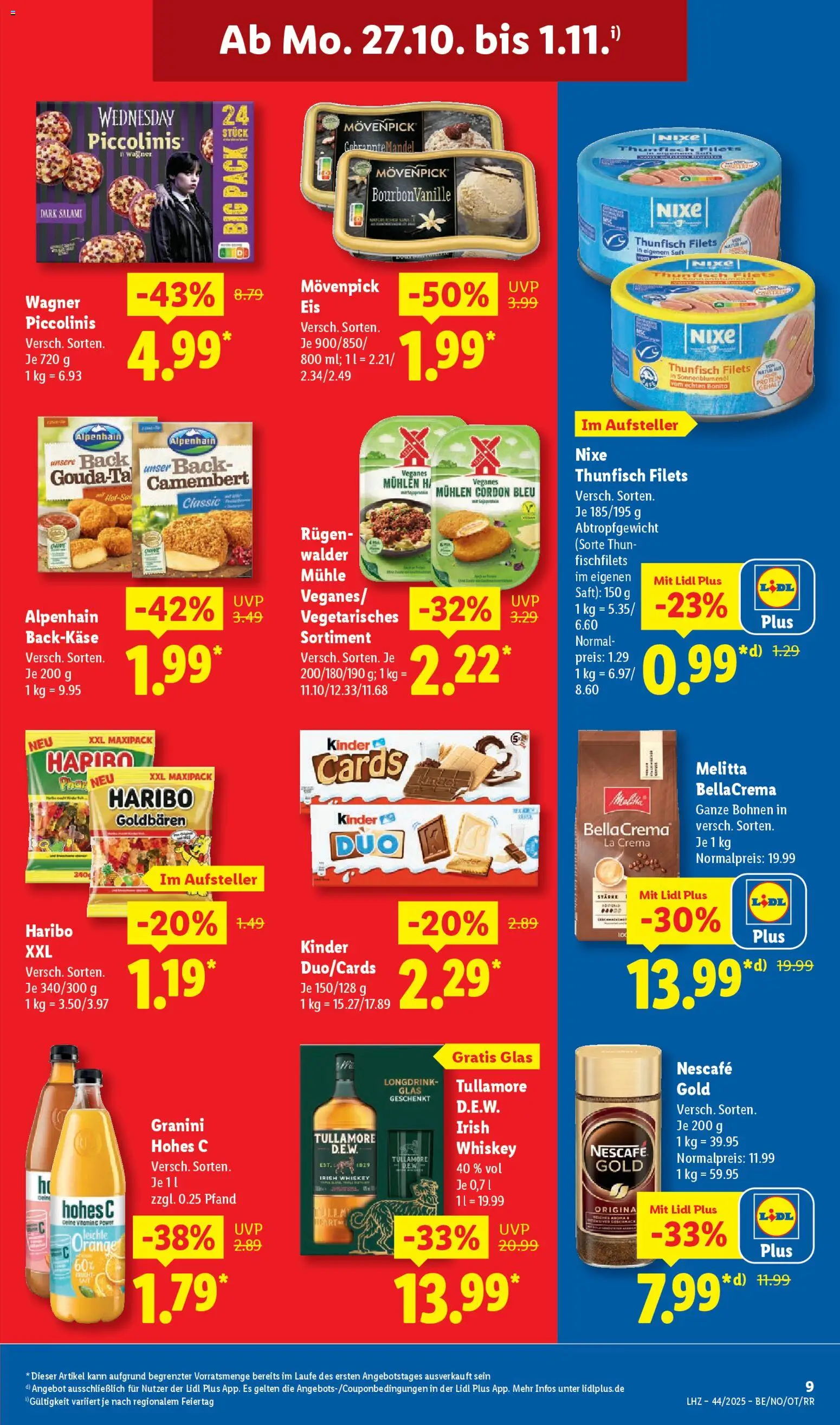 Lidl Prospekt Holzminden – gültig ab 27.10.2025 | Seite: 23 | Produkte: Melitta, Haribo, Hohes c, Salami