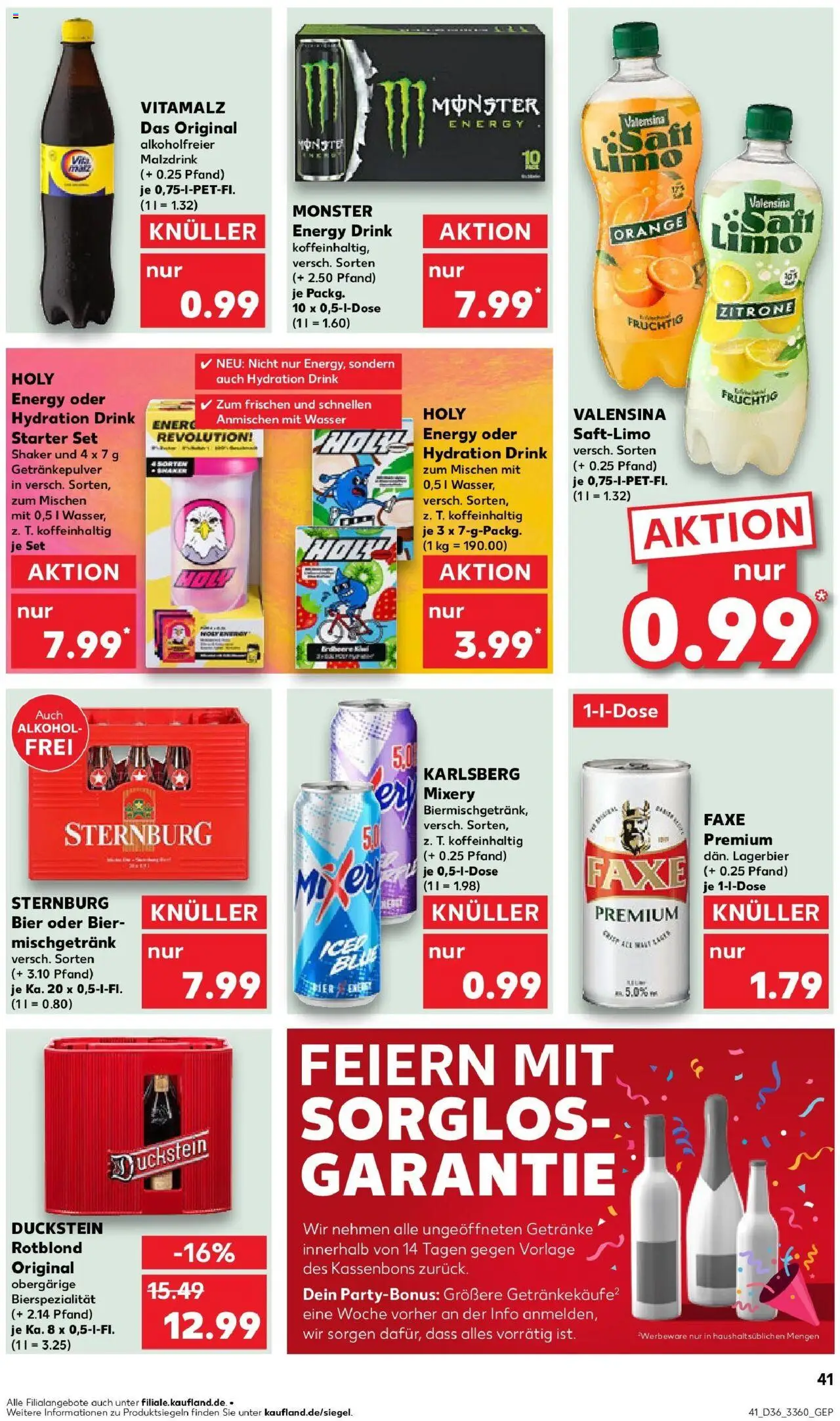 Kaufland prospekt Zerbst	 – gültig ab 07.09.2025 | Seite: 41 | Produkte: Energy, Valensina, Wasser, Zitrone
