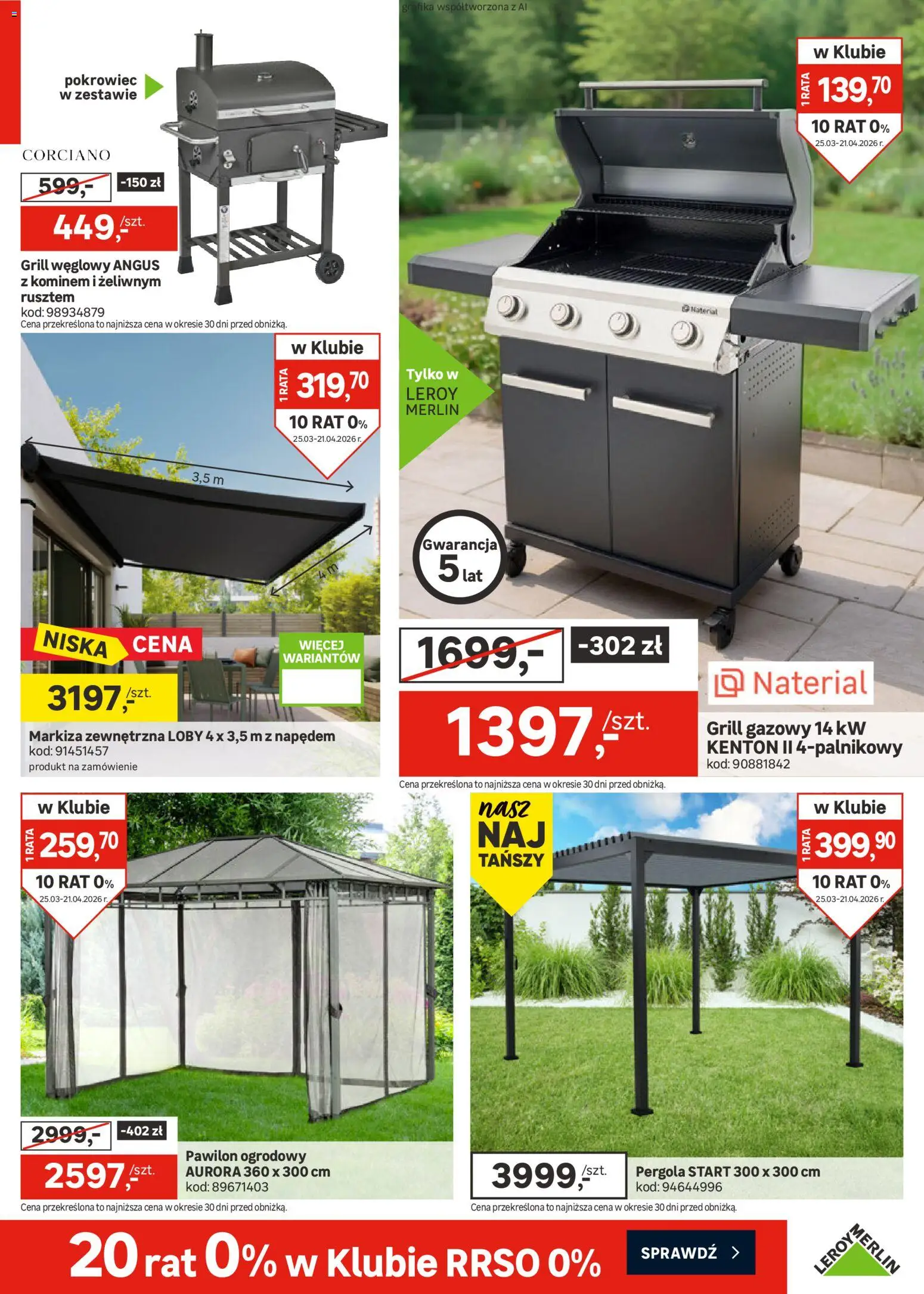 Leroy Merlin gazetka od 25.03.2026 | Strona: 3 | Produkty: Grill, Grill gazowy, Pawilon ogrodowy