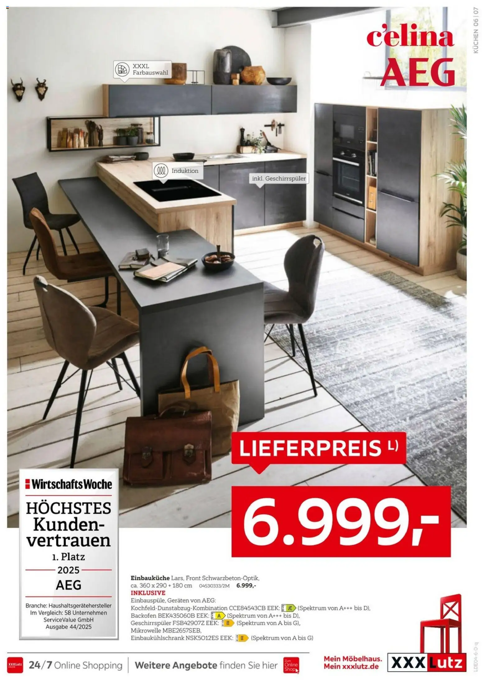 XXXLutz AEG zum Bestpreis – gültig ab 18.04.2025 | Seite: 7 | Produkte: Mikrowelle, Geschirrspüler, Backofen, Kuchen